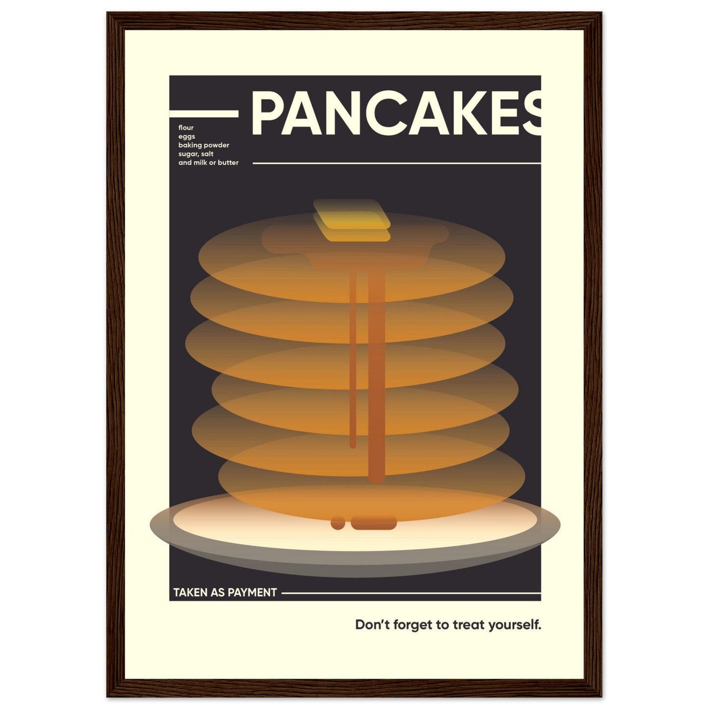 Pancakes - Premium Matte Paper Wooden Framed Poster