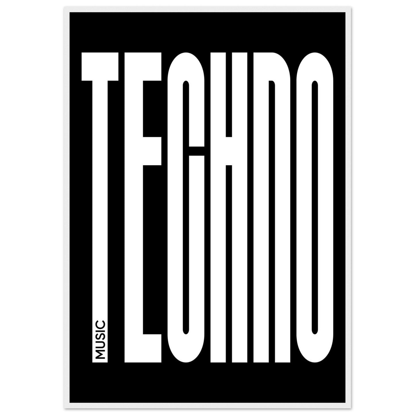 Music TECHNO - Premium Matte Paper Wooden Framed Poster