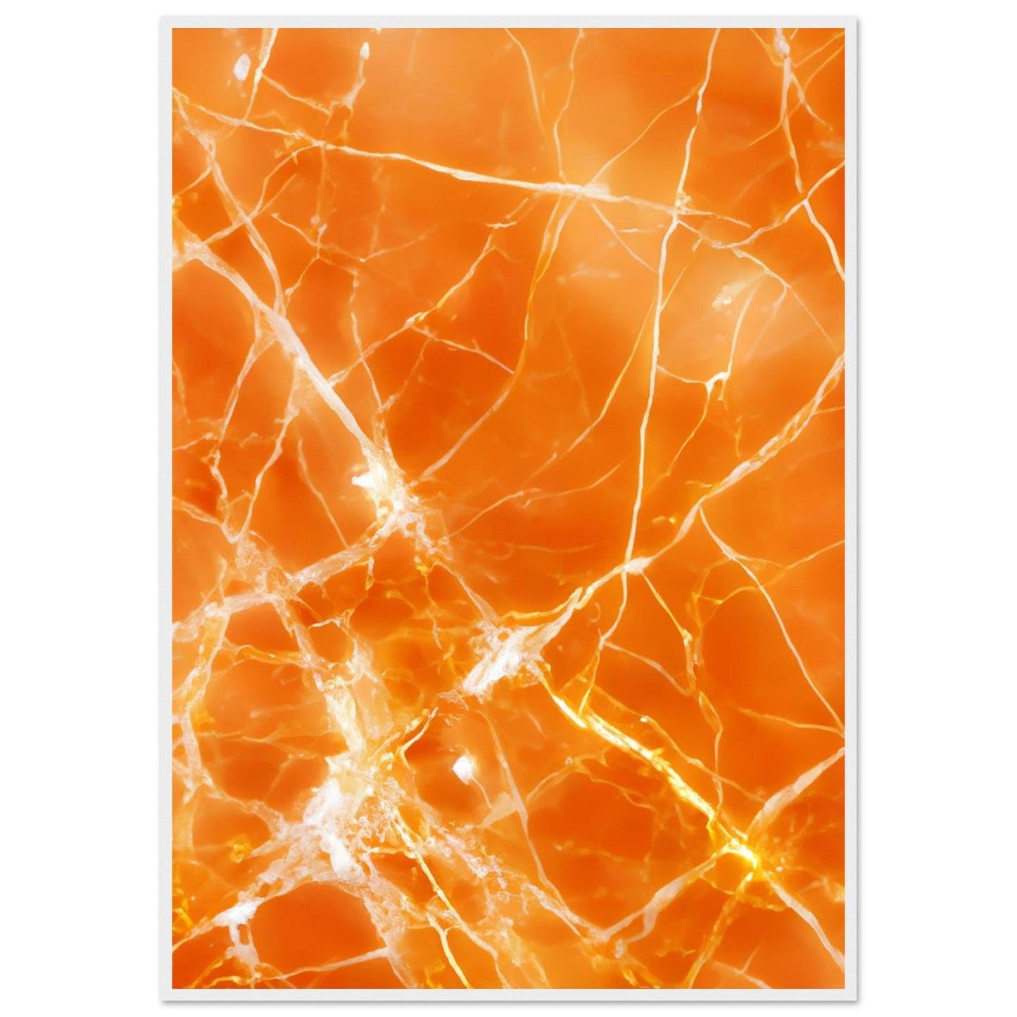 Marble 'Orange' II - Premium Matte Paper Wooden Framed Poster