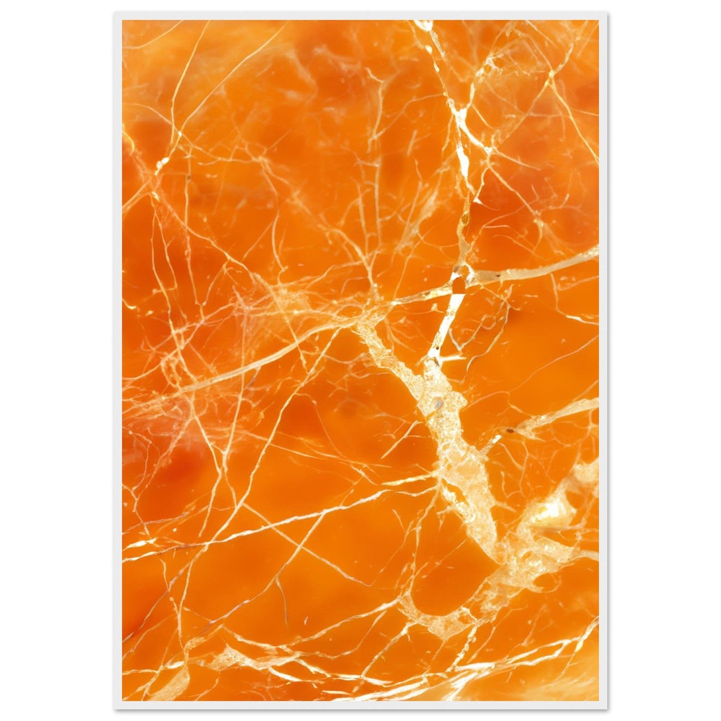 Marble 'Orange' - Premium Matte Paper Wooden Framed Poster