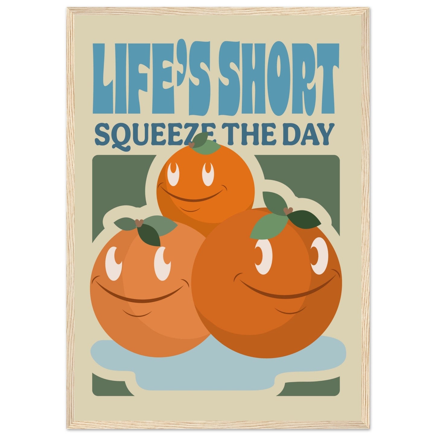 Fruity 'Squeeze The Day' - Premium Matte Paper Wooden Framed Poster