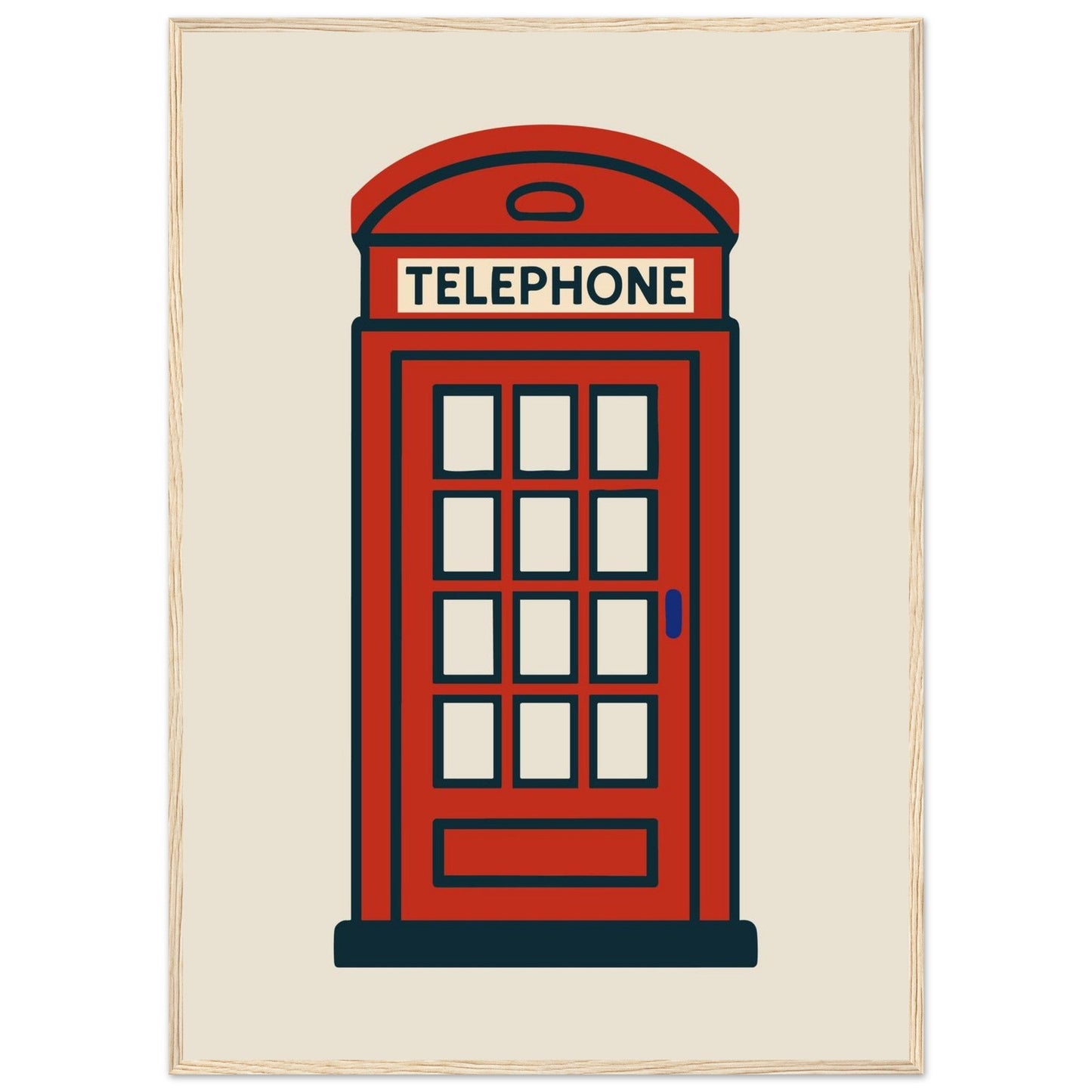 Cities/ Places 'Phone Box' - Premium Matte Paper Wooden Framed Poster