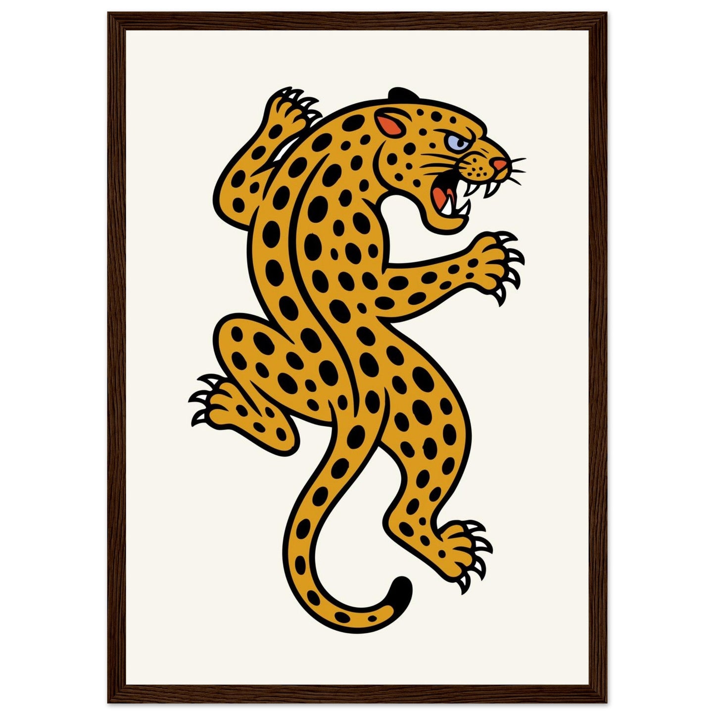 Leopard Traditional - Premium Matte Paper Wooden Framed Poster