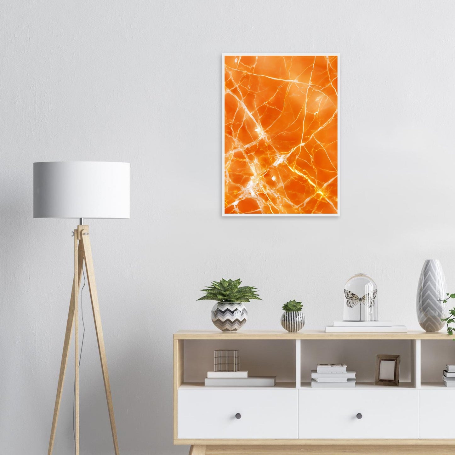Marble 'Orange' II - Premium Matte Paper Wooden Framed Poster