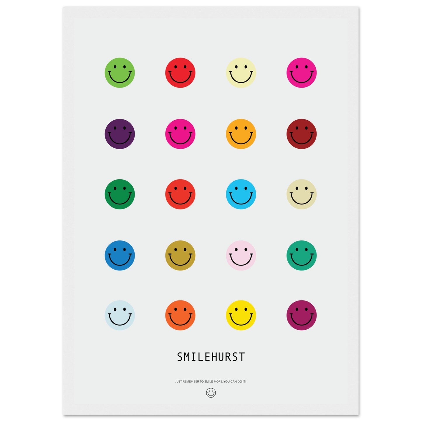 Colours 'Smilehirst' - Premium Matte Paper Wooden Framed Poster