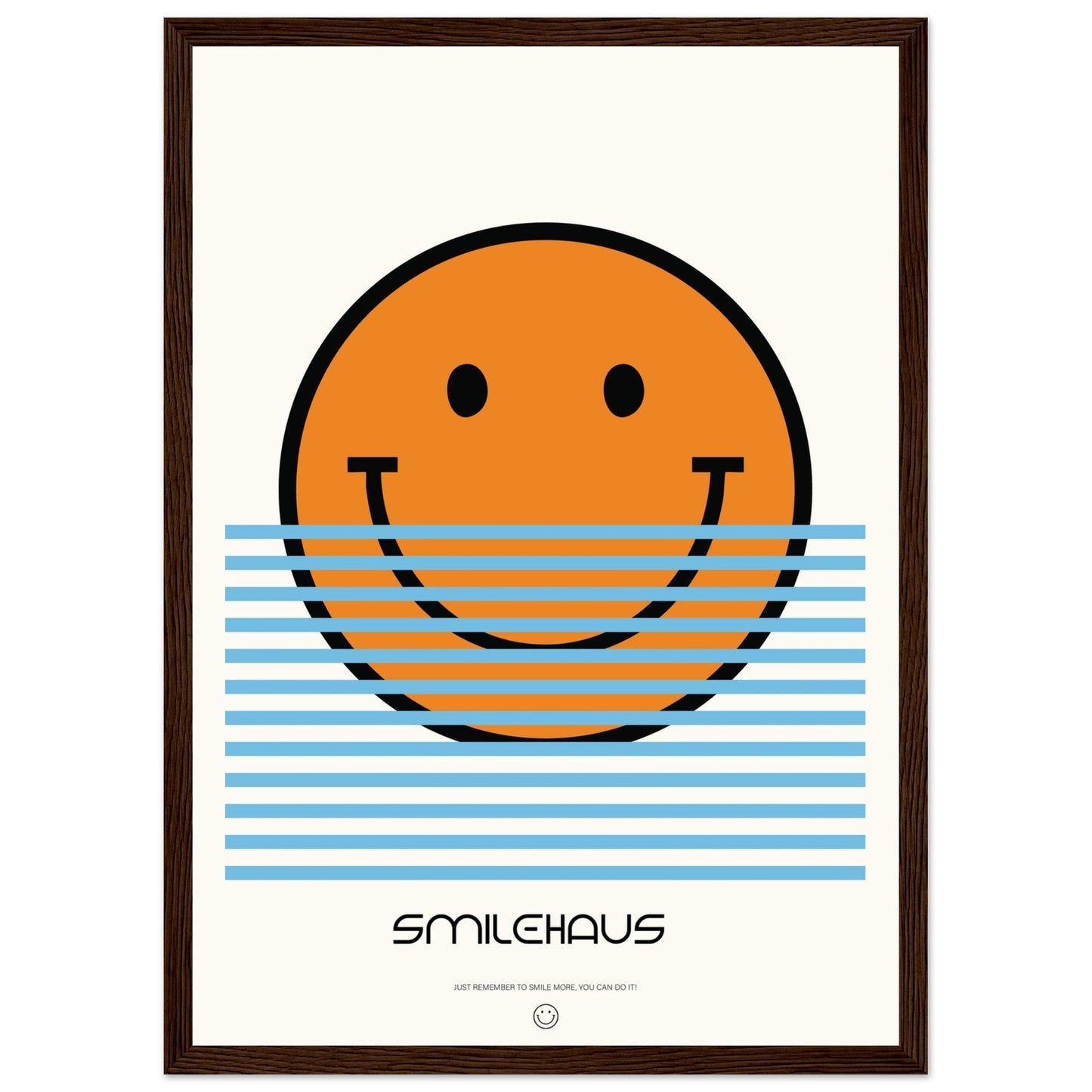 Orange & Blue 'Smilehaus' - Premium Matte Paper Wooden Framed Poster