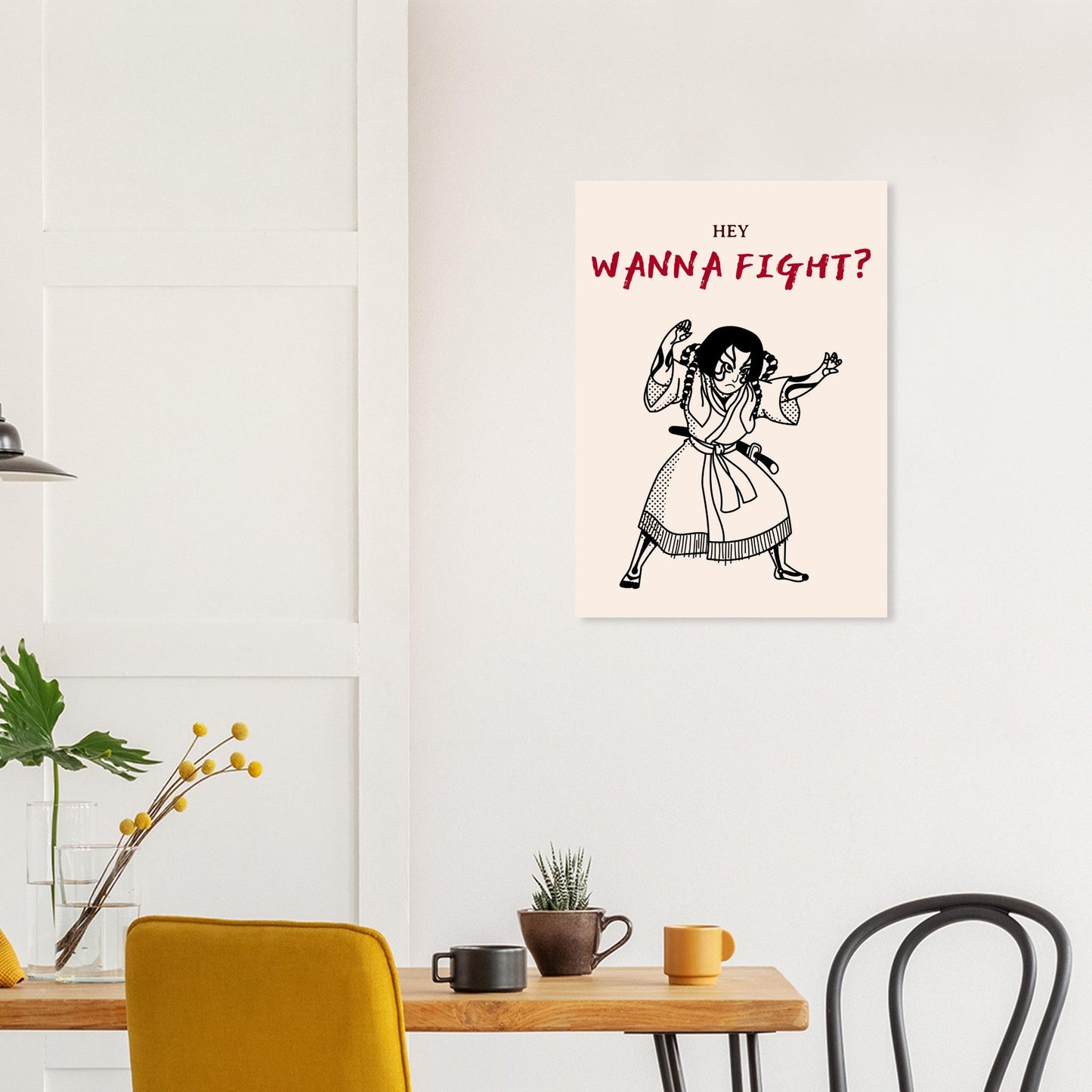 Graphic 'Wanna Fight?' - Premium Matte Paper Poster