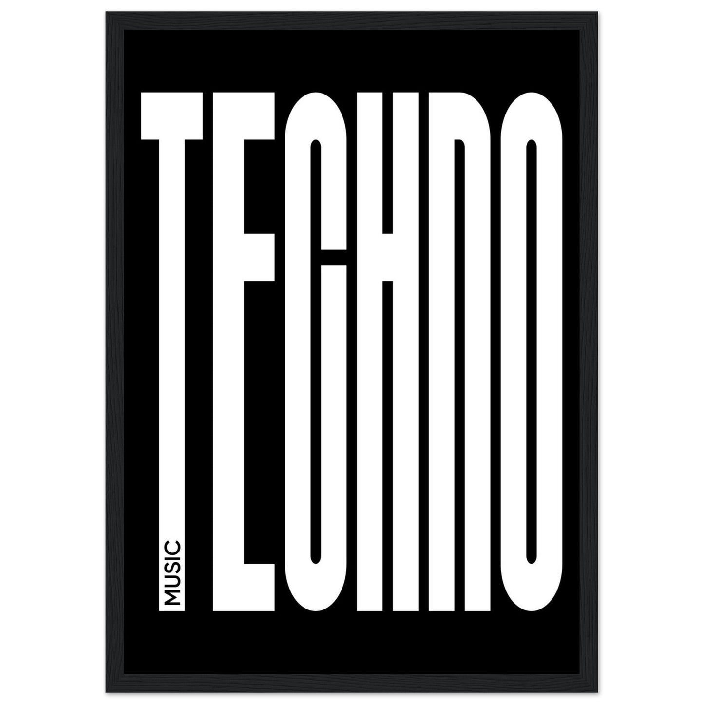Music TECHNO - Premium Matte Paper Wooden Framed Poster