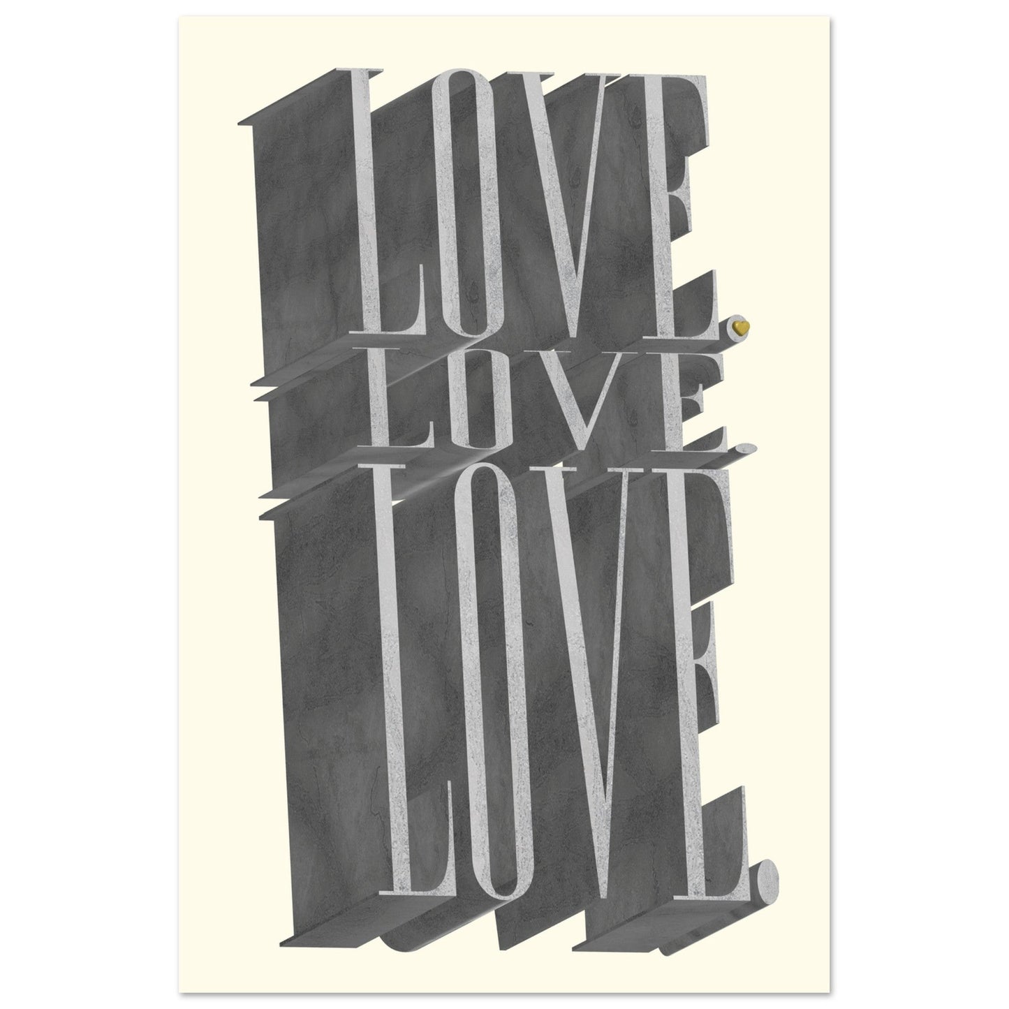 Sign 'Love, Love, Love' - Premium Matte Paper Poster
