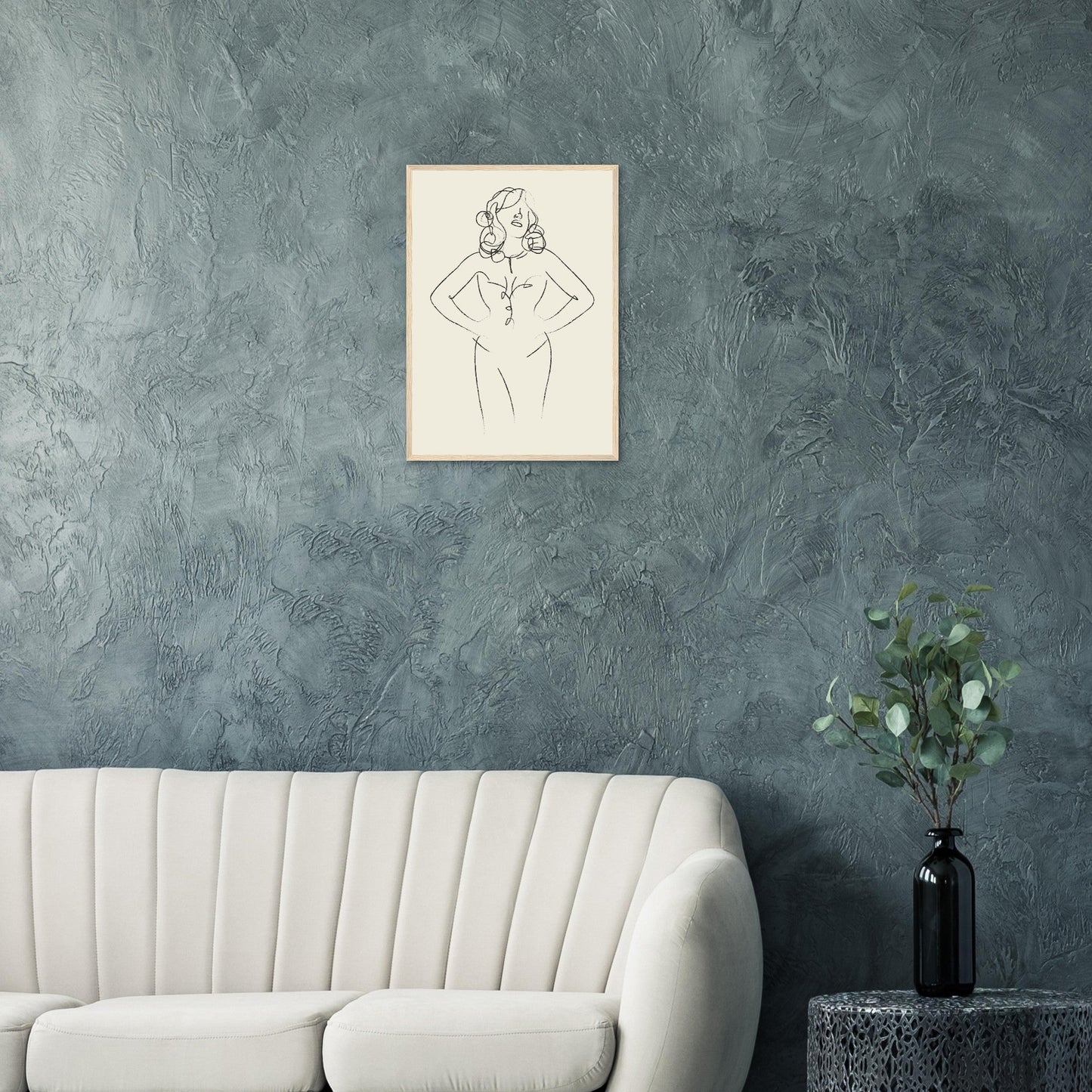 Line Art 'Sabrina' - Premium Matte Paper Wooden Framed Poster