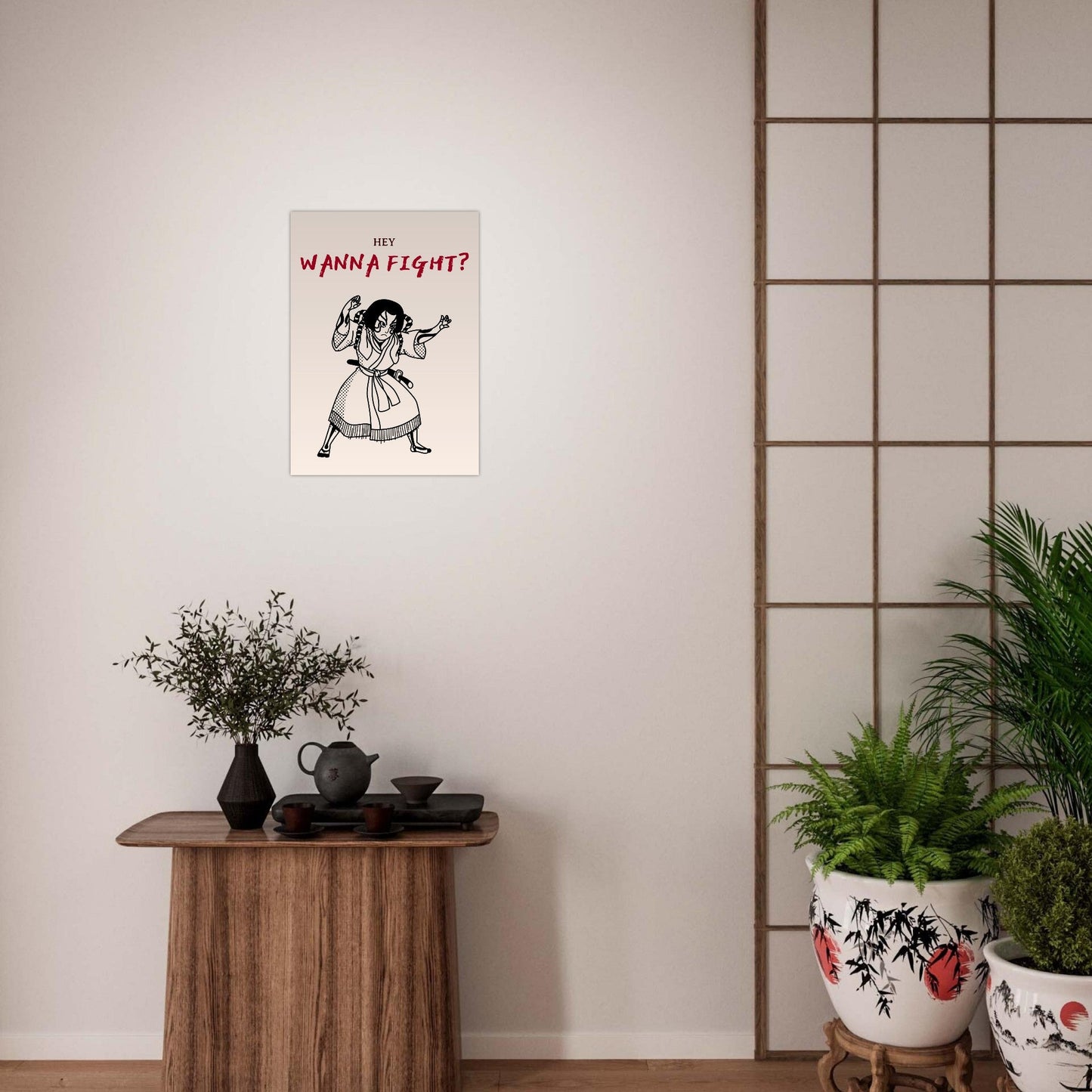 Graphic 'Wanna Fight?' - Premium Matte Paper Poster