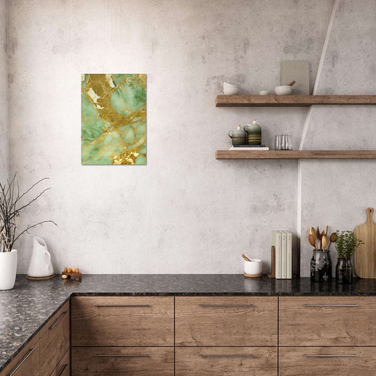 Marble 'Green & Gold' II - Premium Matte Paper Poster