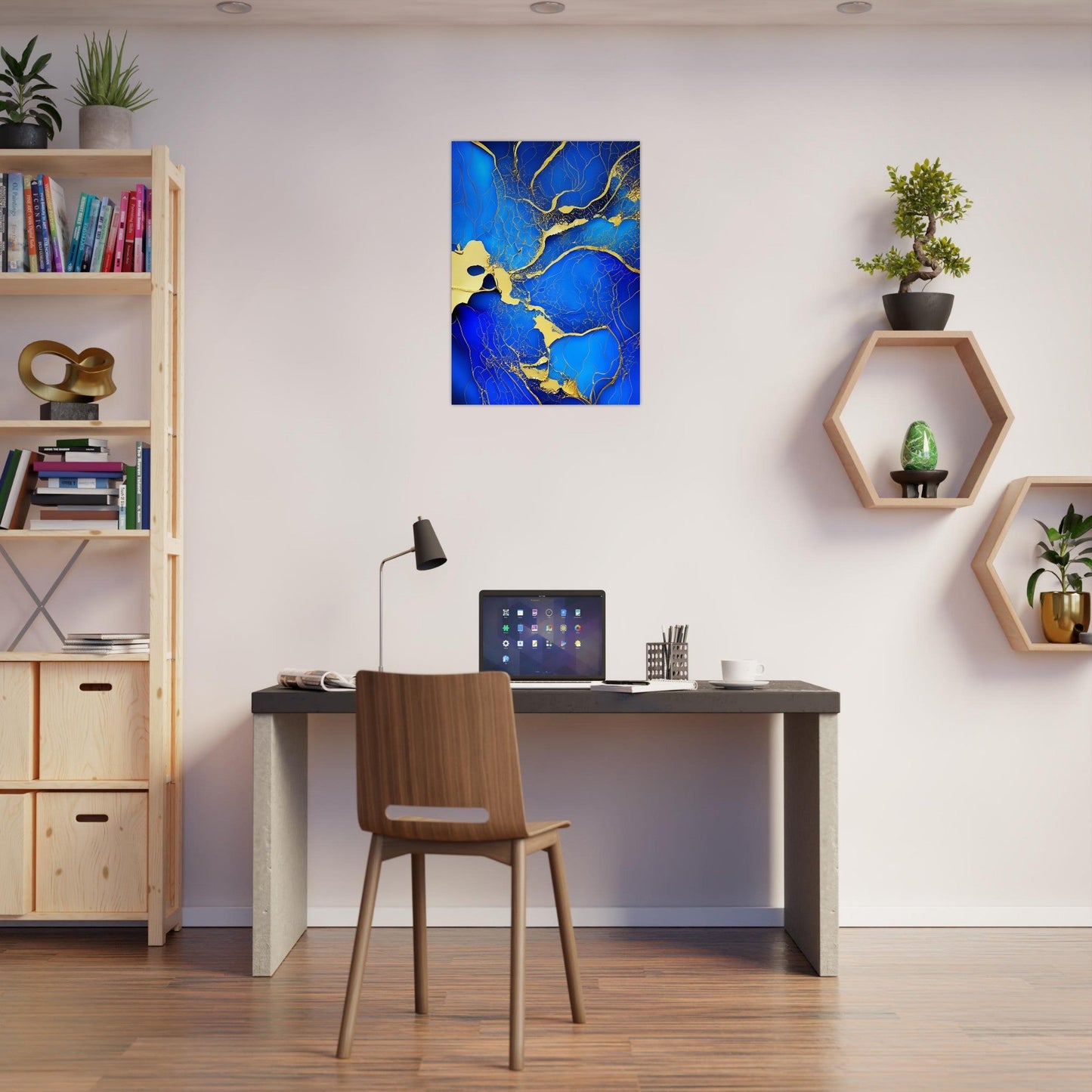 Marble 'Blue & Gold' II - Premium Matte Paper Poster