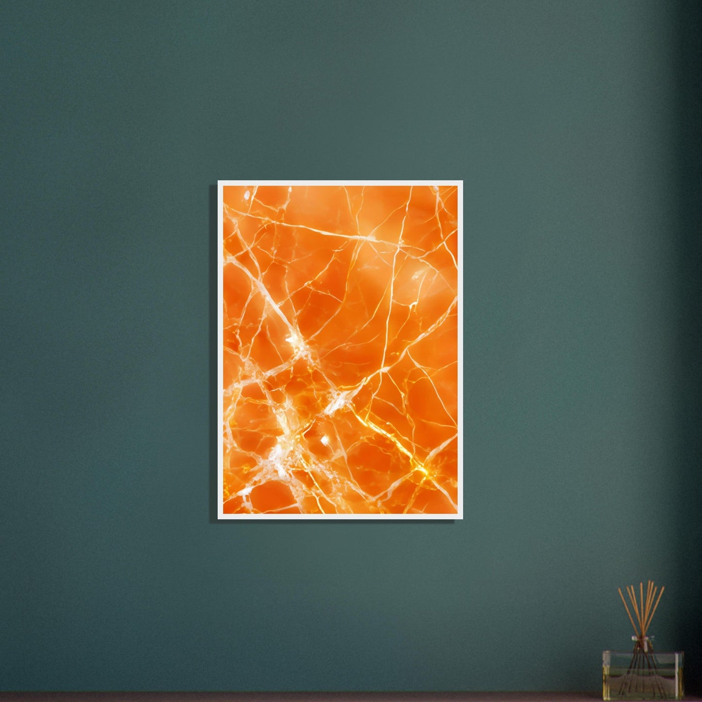 Marble 'Orange' II - Premium Matte Paper Wooden Framed Poster