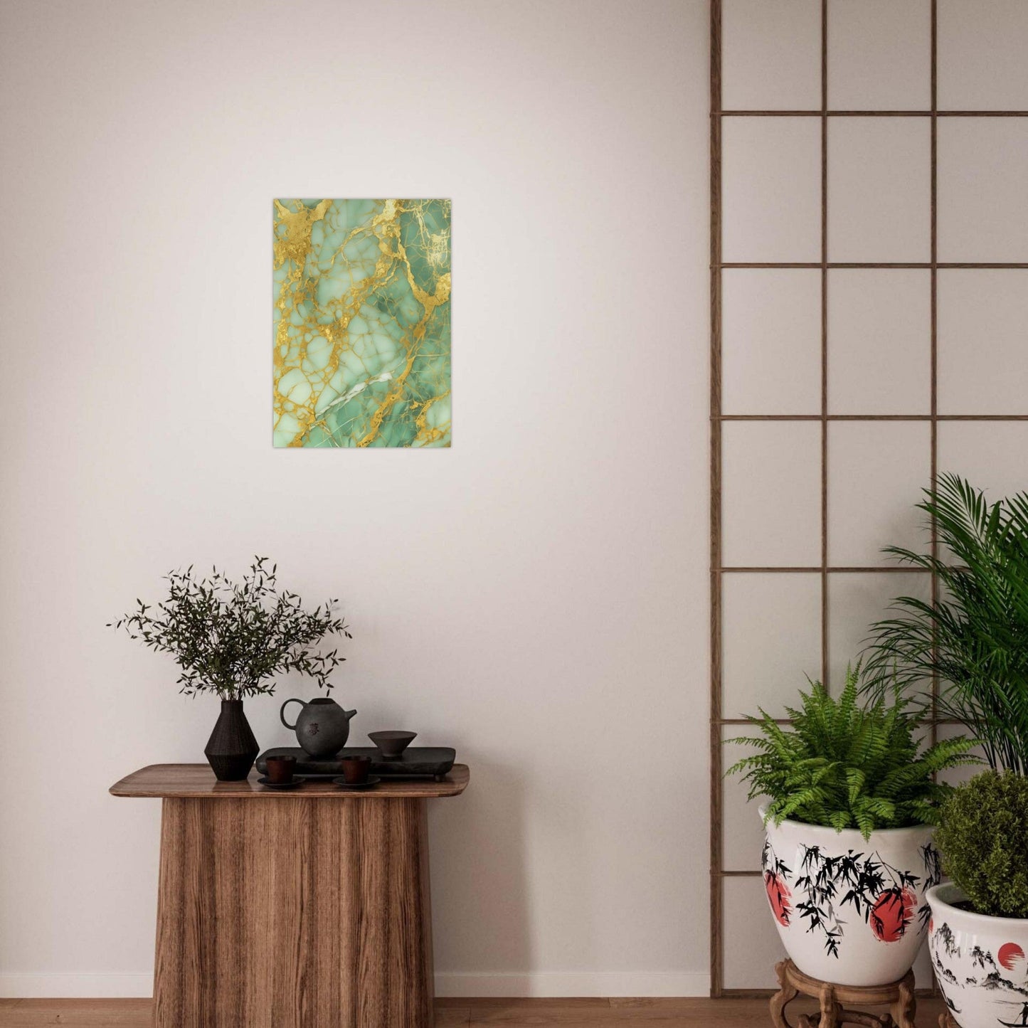 Marble 'Green & Gold' - Premium Matte Paper Poster