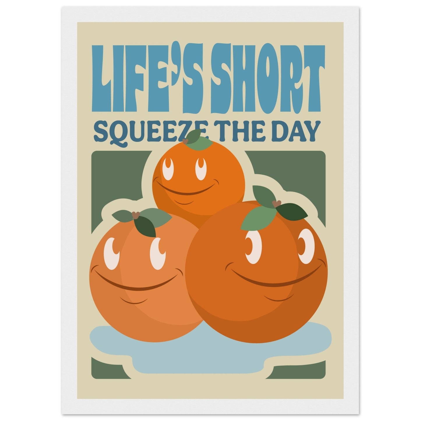 Fruity 'Squeeze The Day' - Premium Matte Paper Wooden Framed Poster