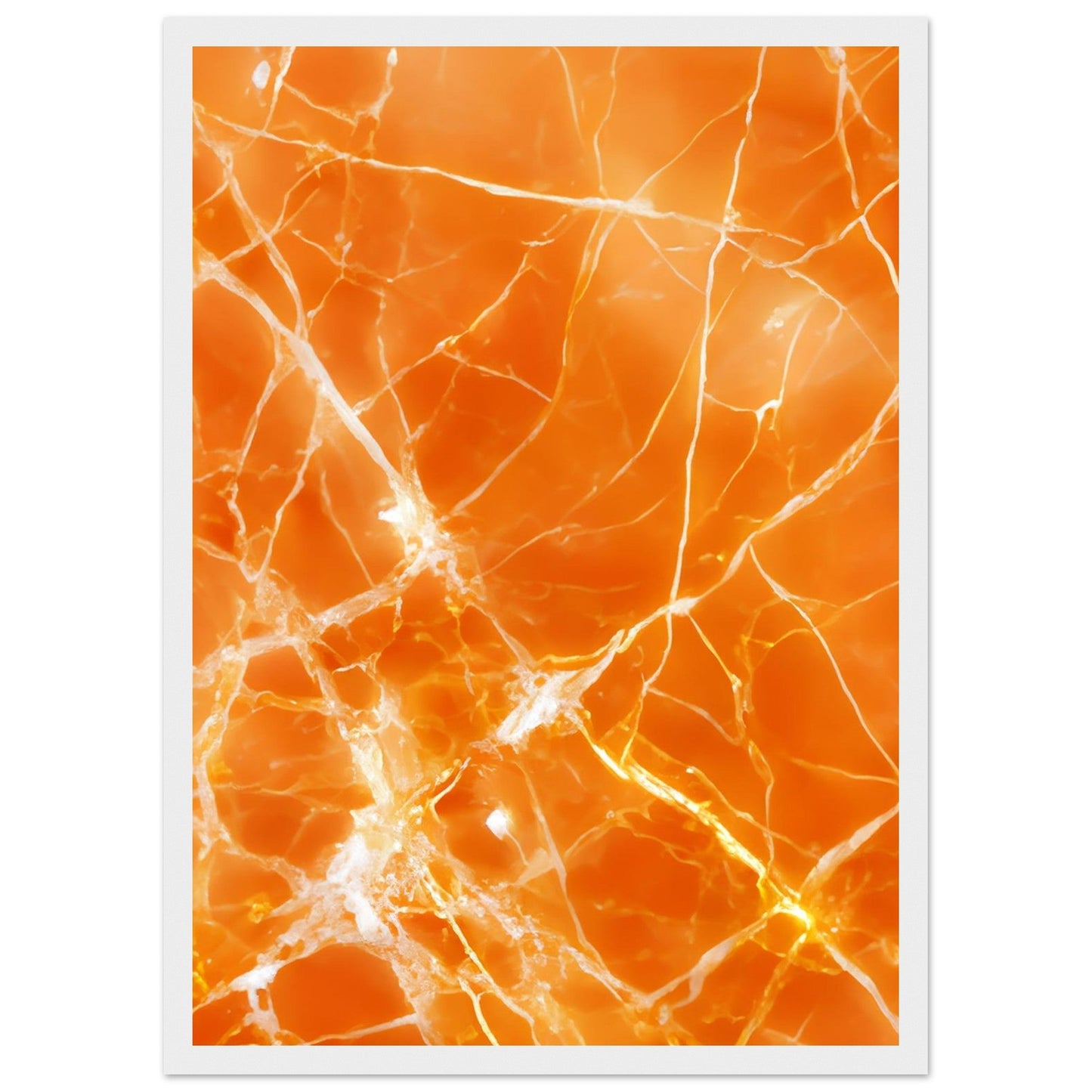 Marble 'Orange' II - Premium Matte Paper Wooden Framed Poster