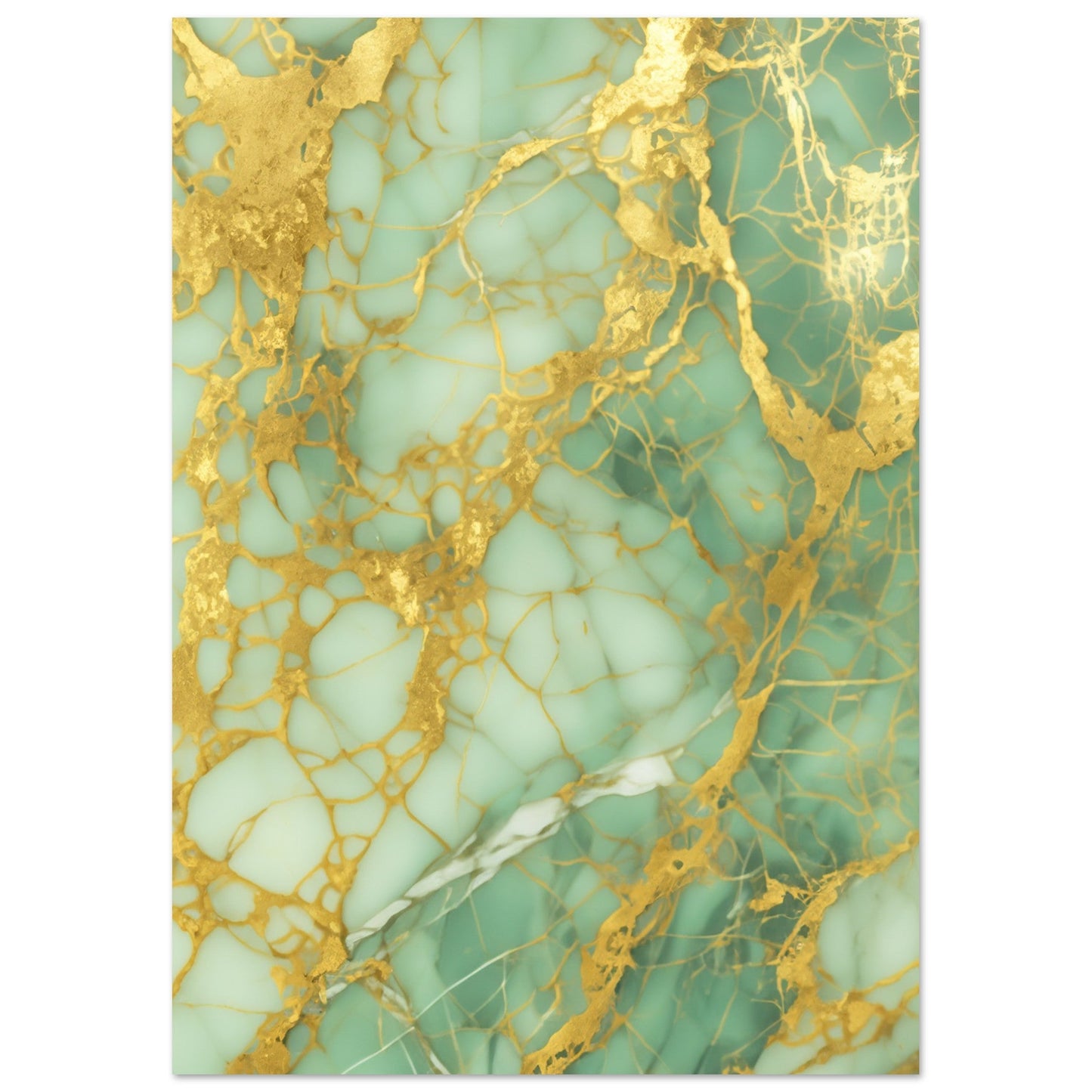 Marble 'Green & Gold' - Premium Matte Paper Poster