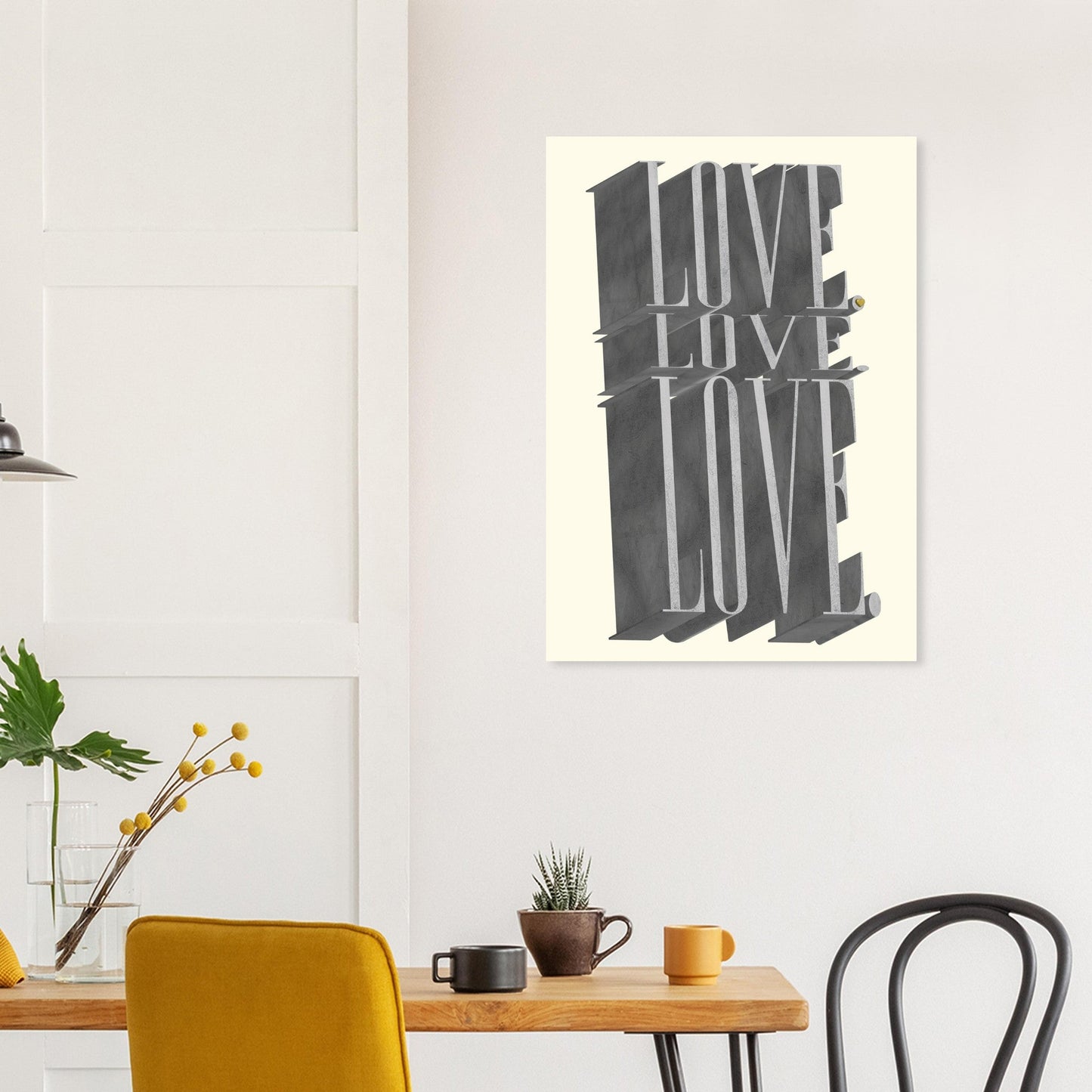Sign 'Love, Love, Love' - Premium Matte Paper Poster
