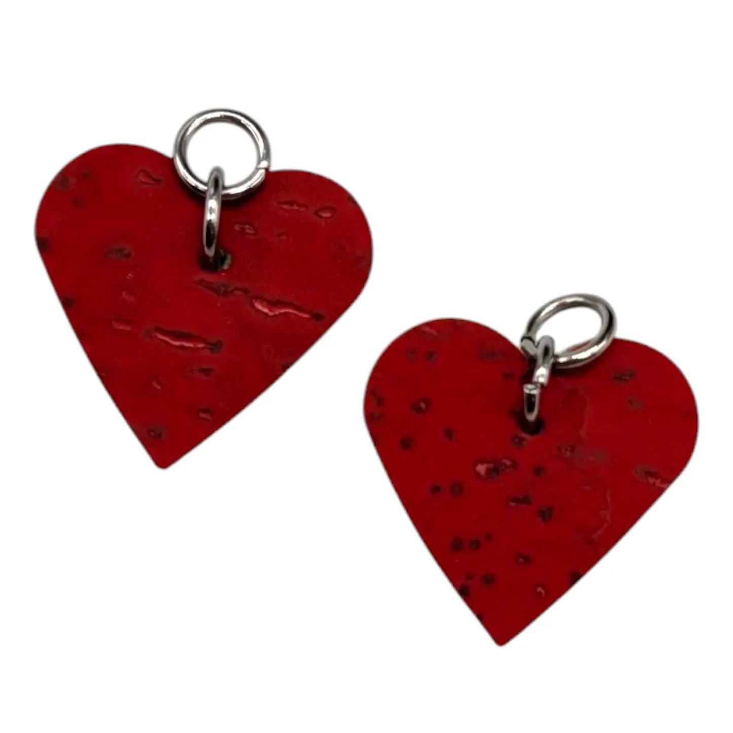 Pink and red mini heart cork charms