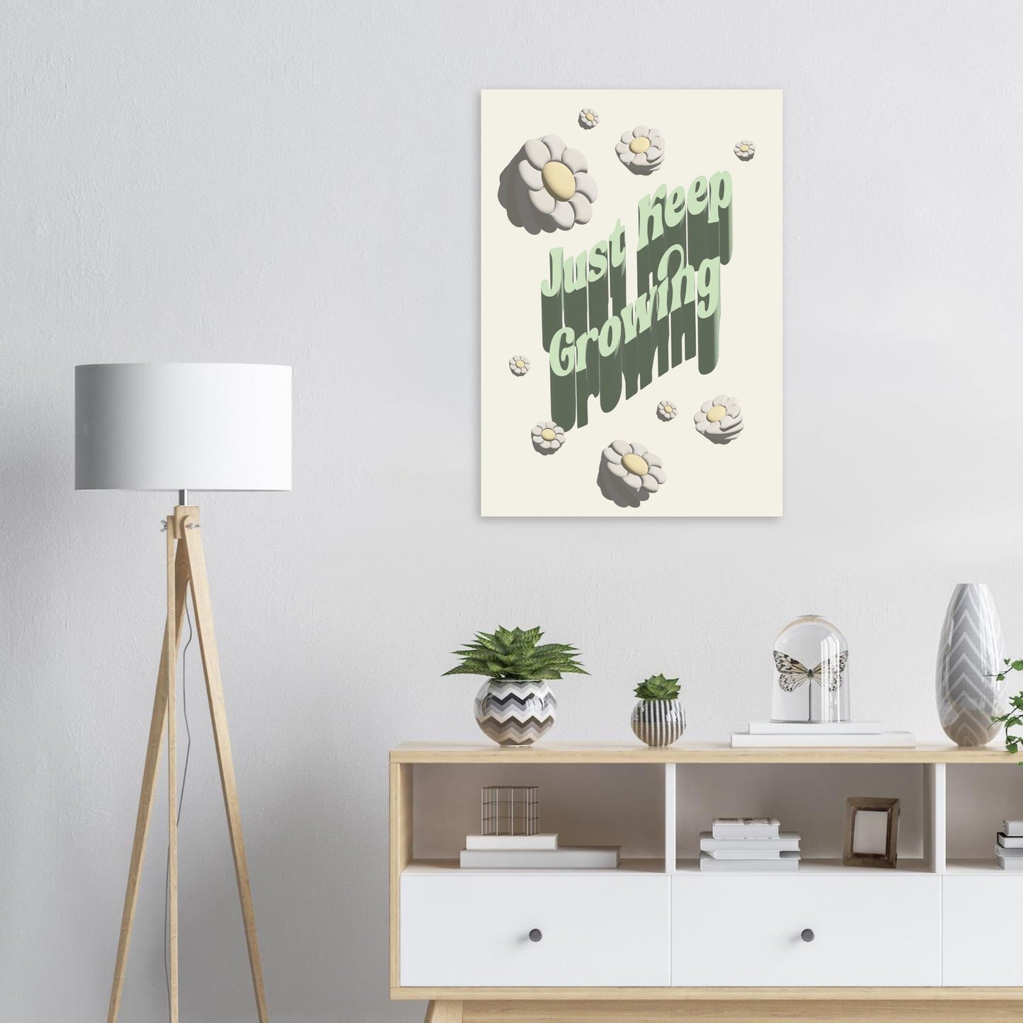 Sign 'Just Keep Growing' - Premium Matte Paper Poster