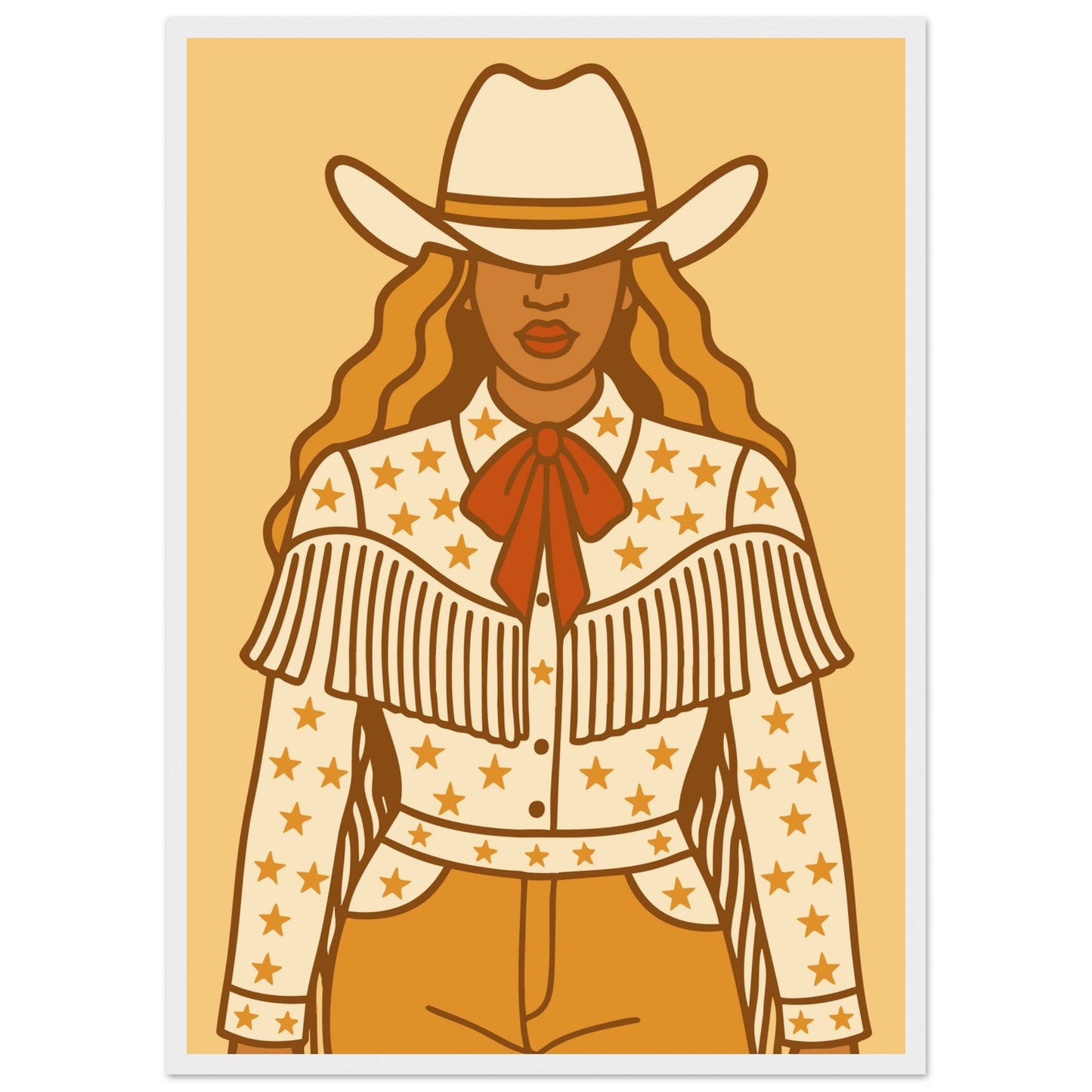 Cowboy 'B' - Premium Matte Paper Wooden Framed Poster