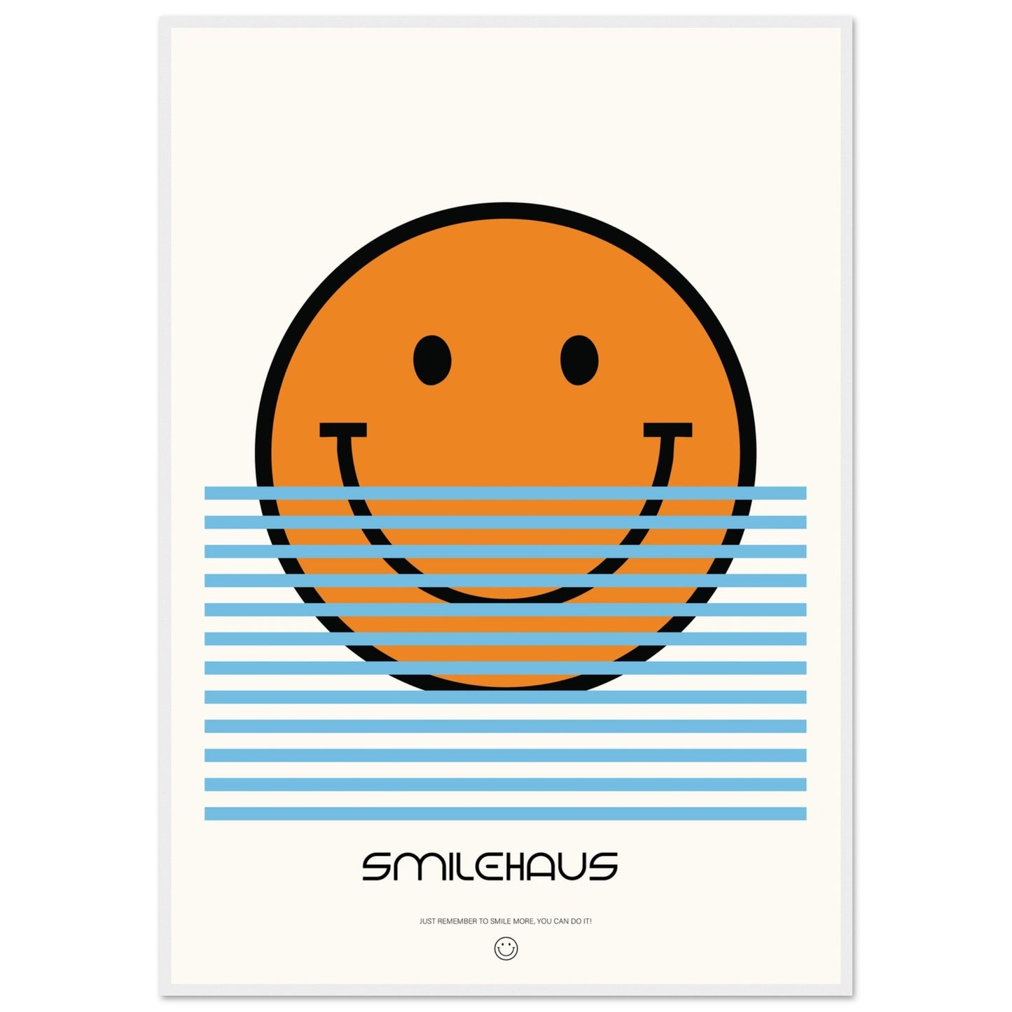Orange & Blue 'Smilehaus' - Premium Matte Paper Wooden Framed Poster