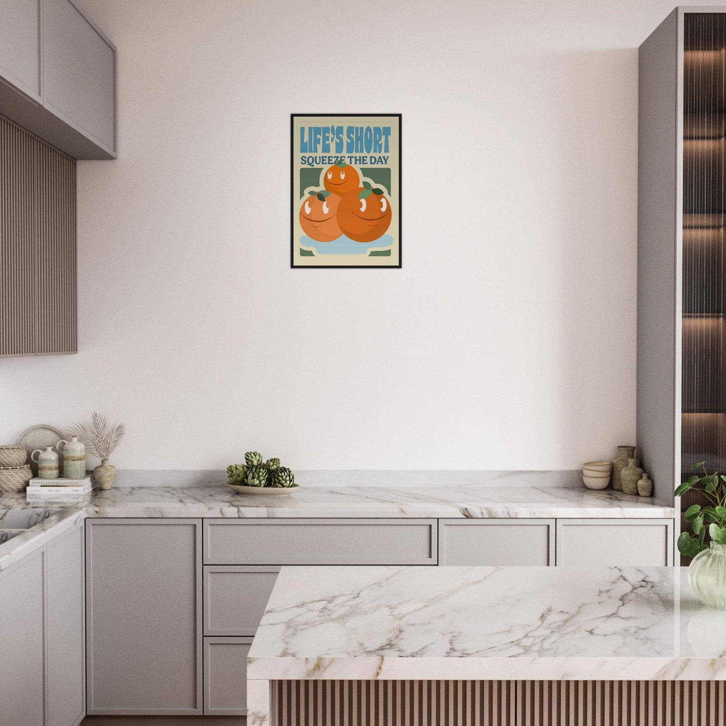 Fruity 'Squeeze The Day' - Premium Matte Paper Wooden Framed Poster