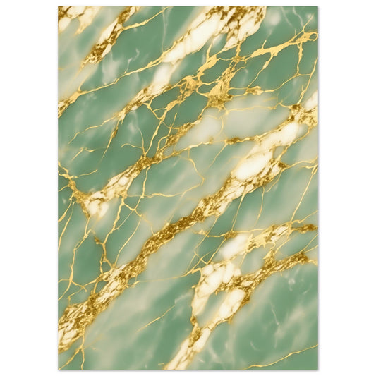Marble 'Green & Gold' III - Premium Matte Paper Poster