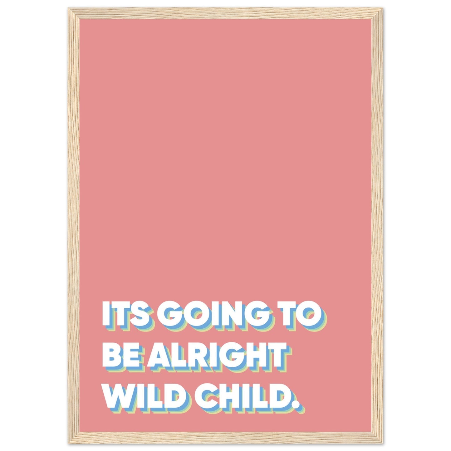 Sign 'Wild Child' - Premium Matte Paper Wooden Framed Poster