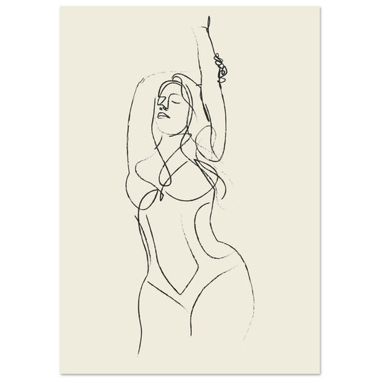 Line Art 'Beach Ready' - Premium Matte Paper Poster