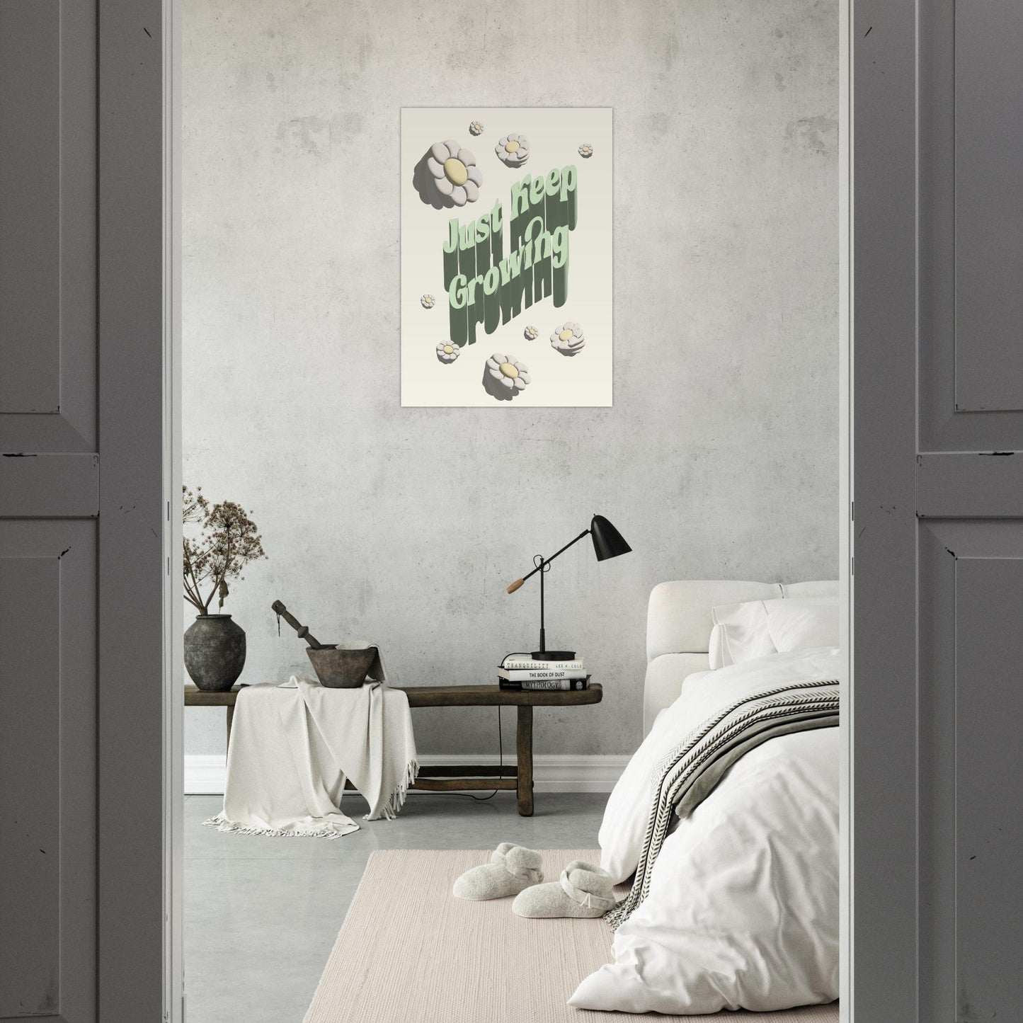 Sign 'Just Keep Growing' - Premium Matte Paper Poster