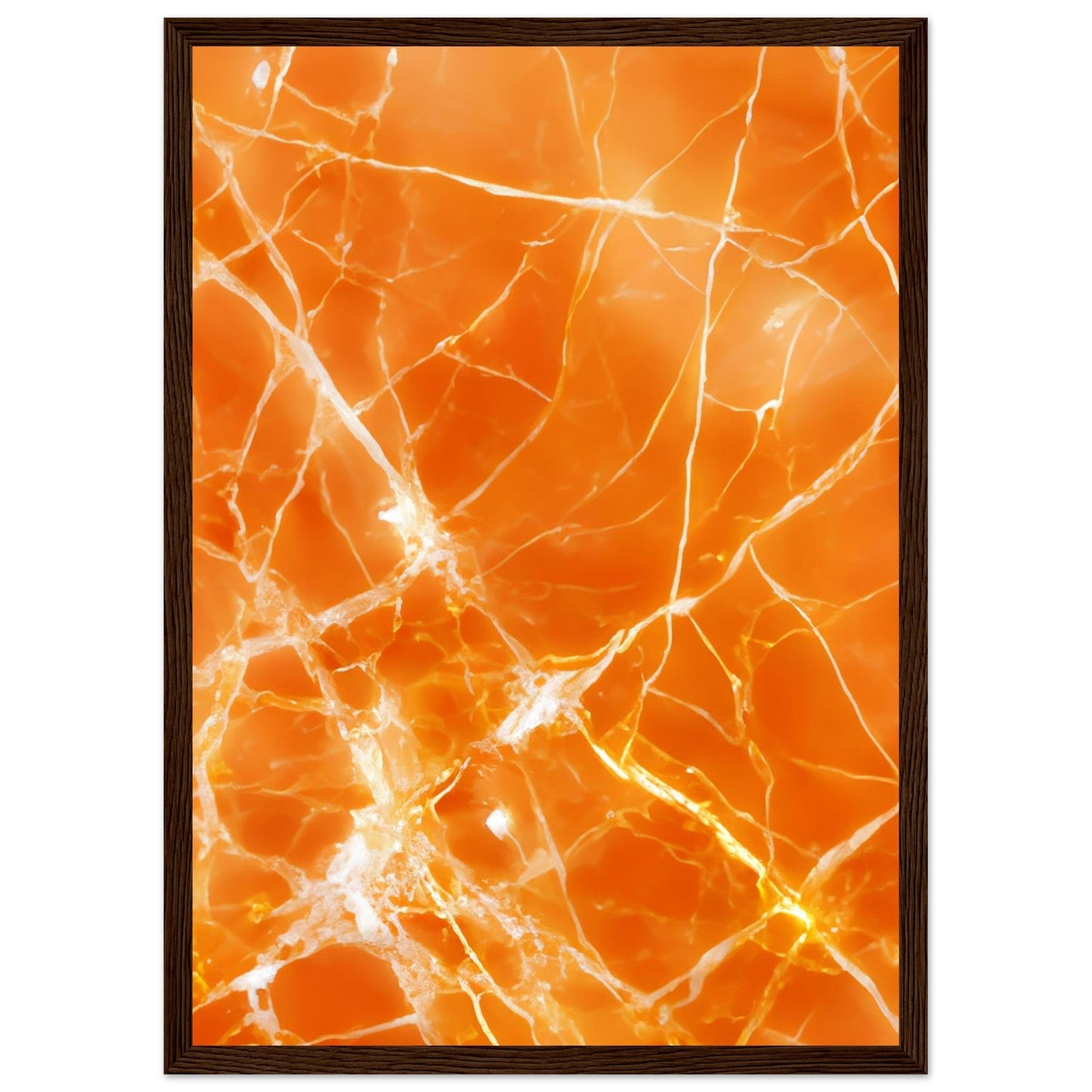 Marble 'Orange' II - Premium Matte Paper Wooden Framed Poster