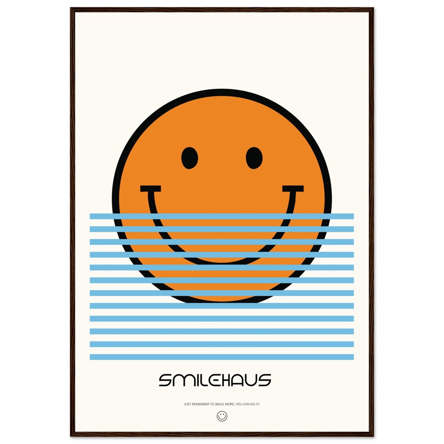 Orange & Blue 'Smilehaus' - Premium Matte Paper Wooden Framed Poster