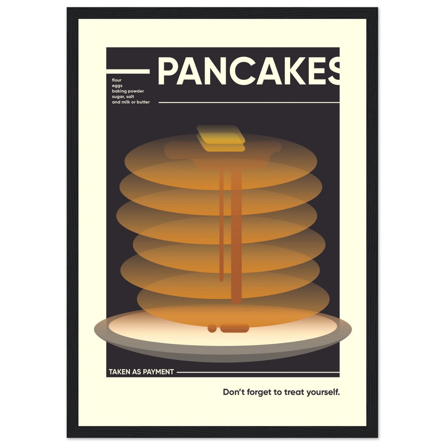 Pancakes - Premium Matte Paper Wooden Framed Poster