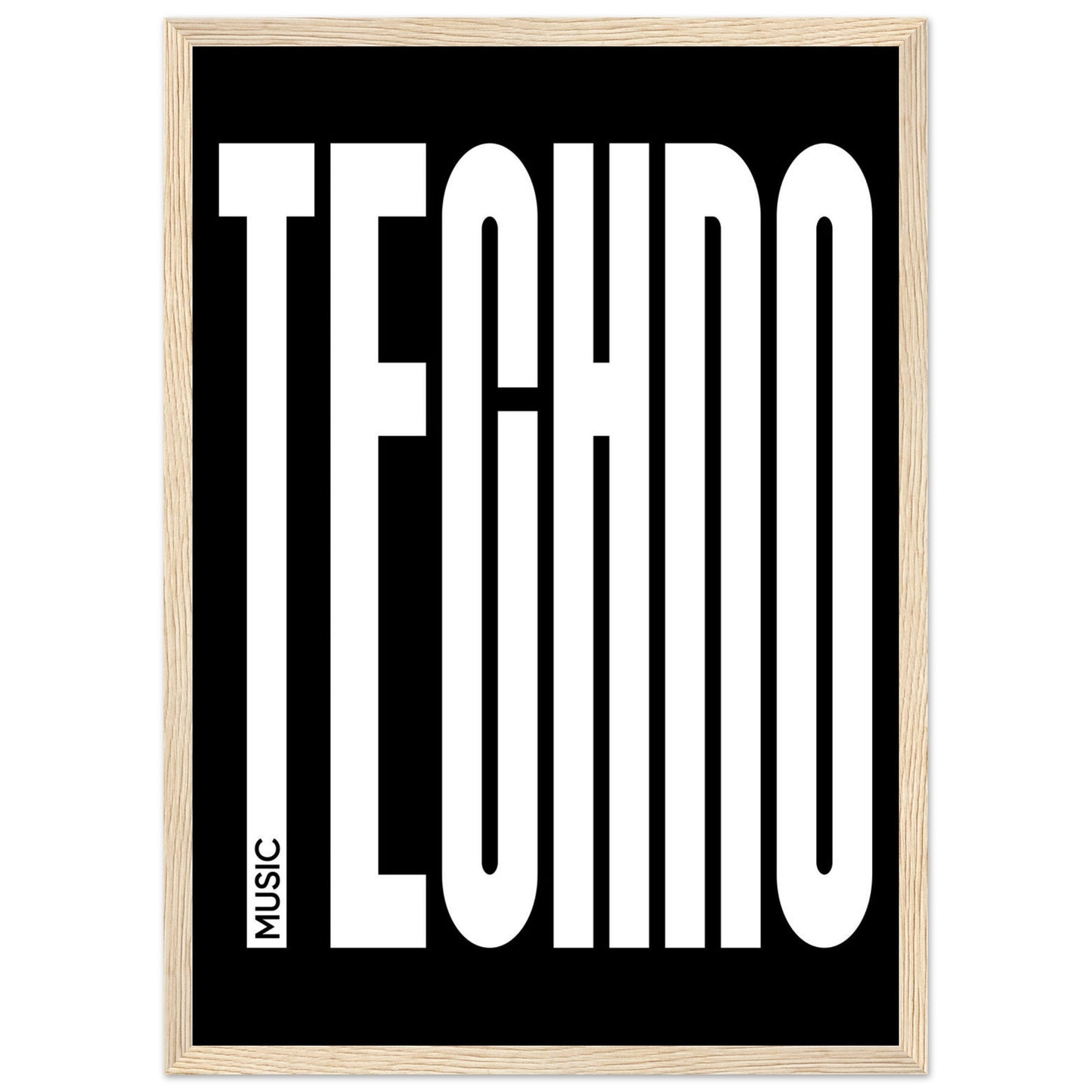 Music TECHNO - Premium Matte Paper Wooden Framed Poster