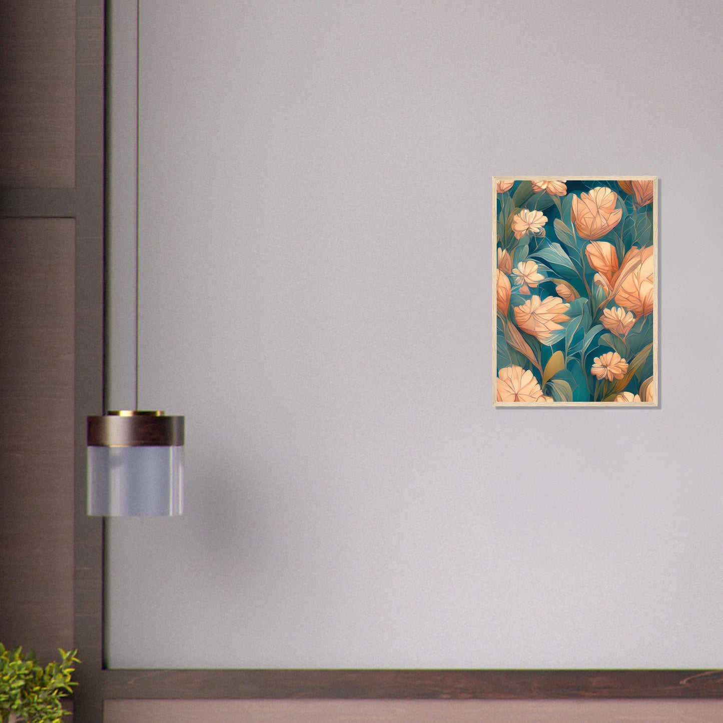 Flowers 'Abstract Garden' - Premium Matte Paper Wooden Framed Poster