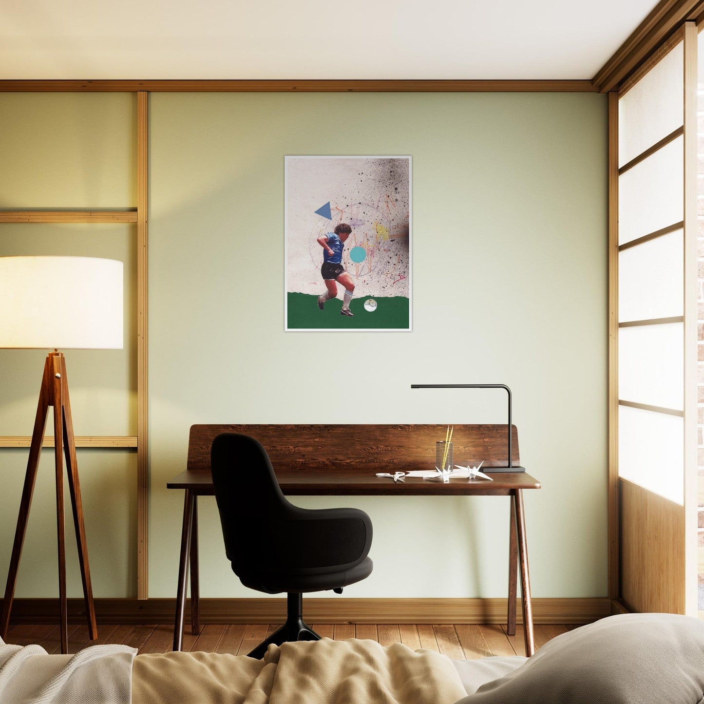 Ed Dickinson 'Football' - Premium Matte Paper Wooden Framed Poster