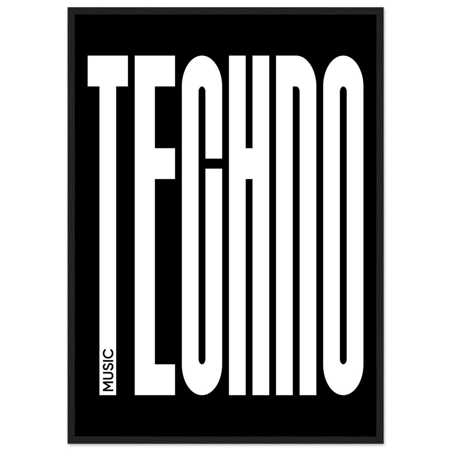 Music TECHNO - Premium Matte Paper Wooden Framed Poster