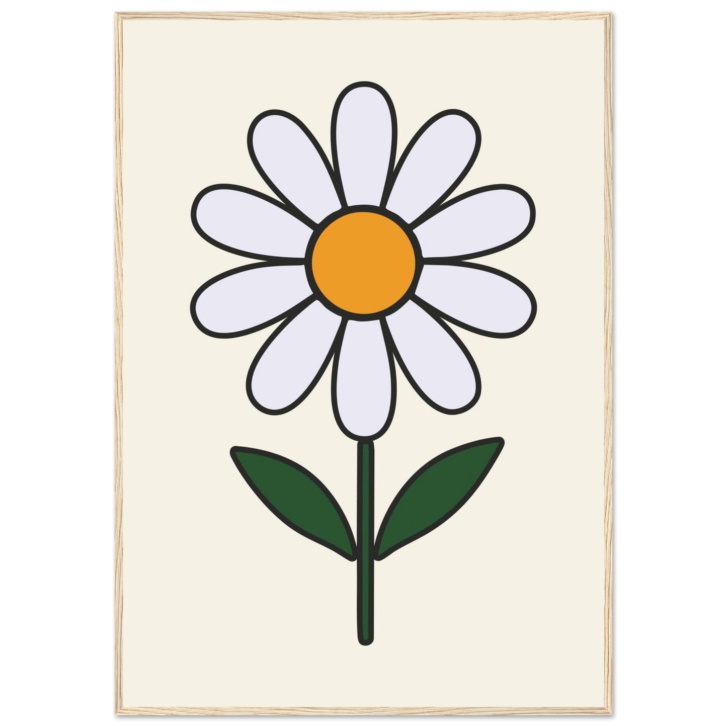 Daisy Flower  - Premium Matte Paper Wooden Framed Poster