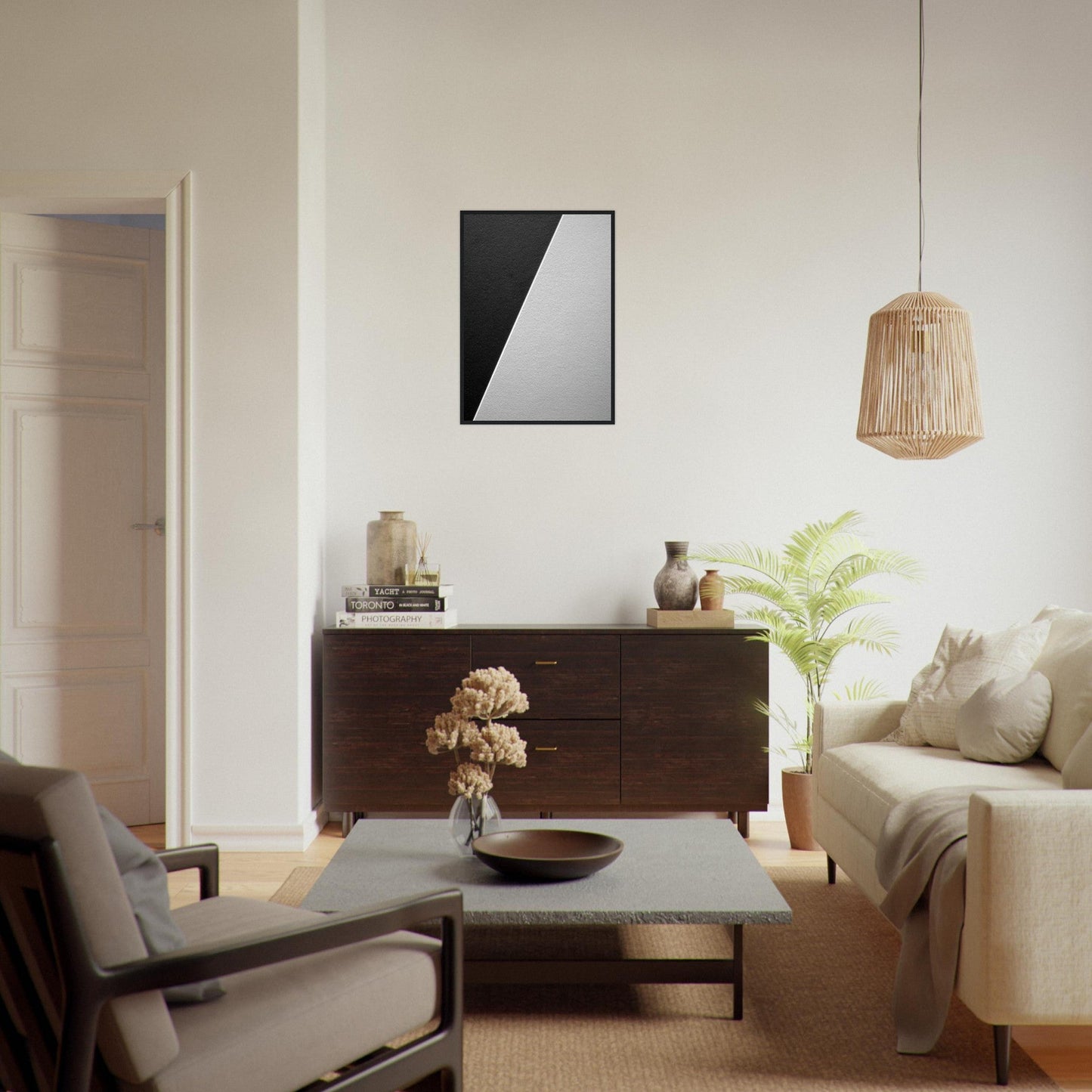 Smart 'Black & White' II  - Premium Matte Paper Wooden Framed Poster