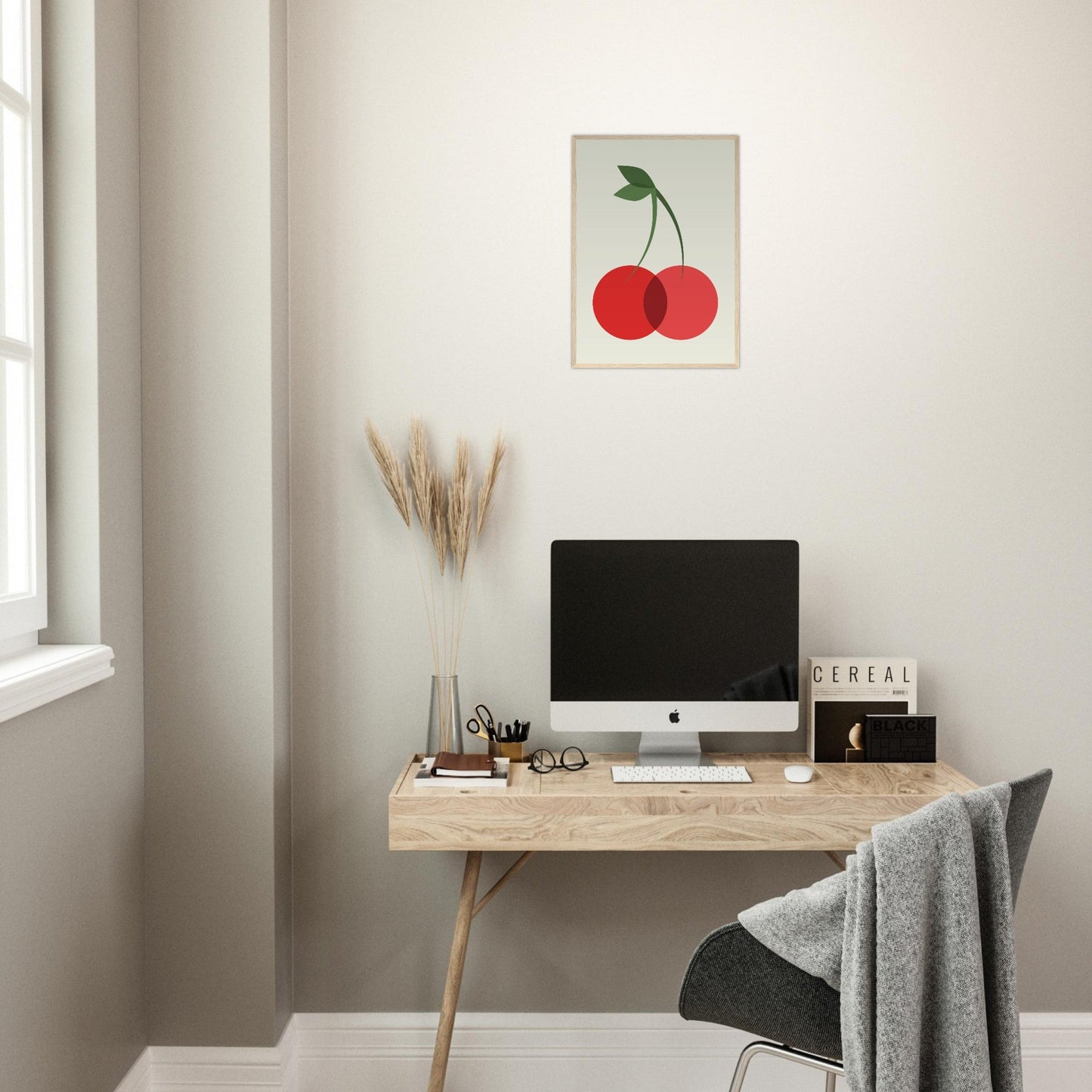 Fruity 'Cherries' - Premium Matte Paper Wooden Framed Poster