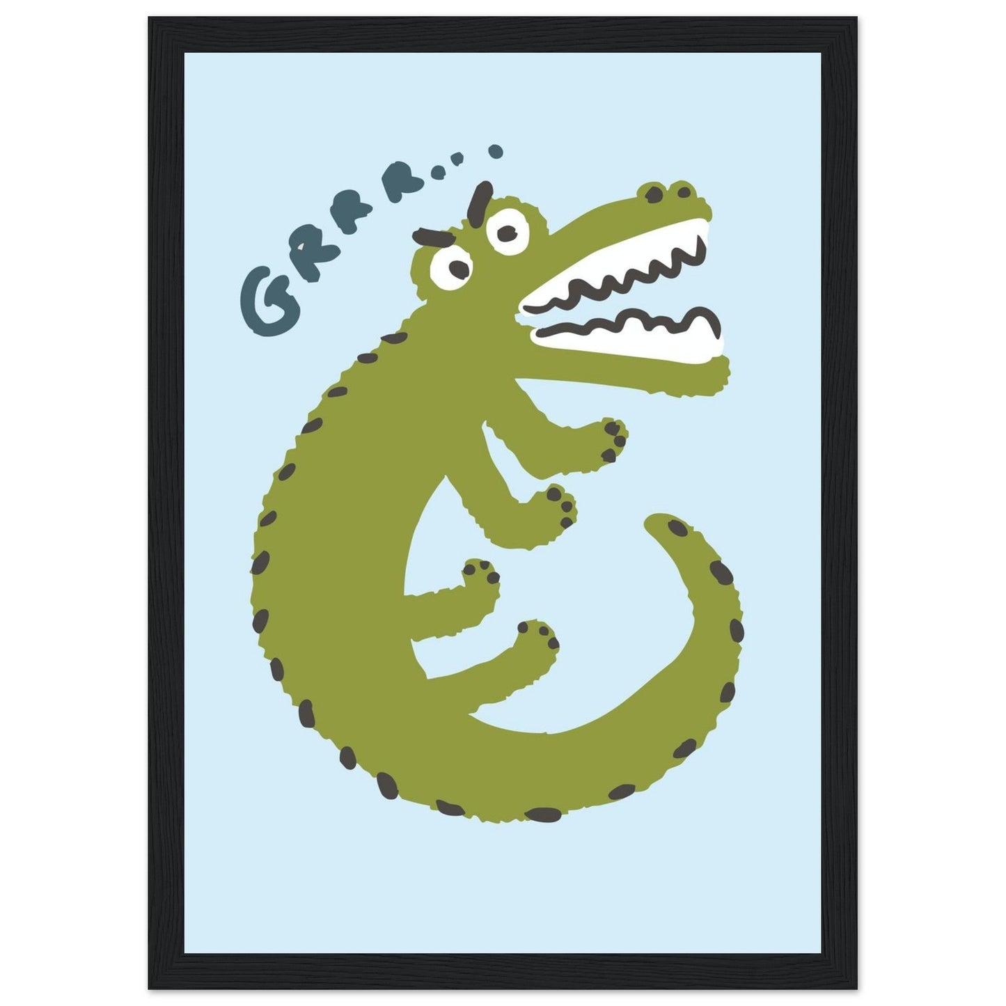 Animals 'Grrr...(Bad Day Croc)' - Premium Matte Paper Wooden Framed Poster