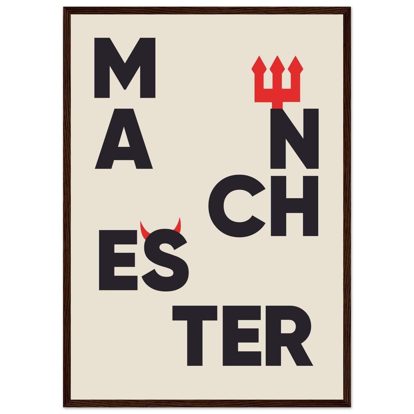 Cities/ Places 'Manchester' - Premium Matte Paper Wooden Framed Poster