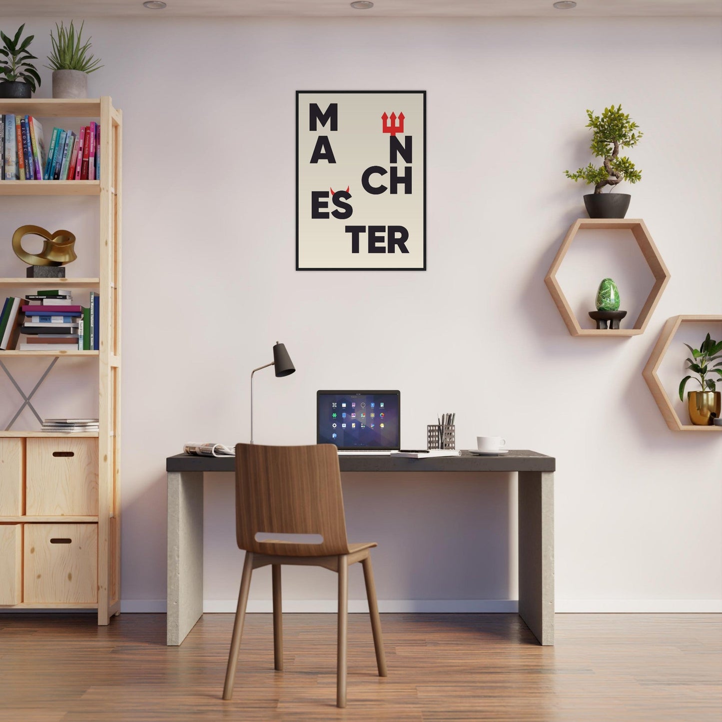 Cities/ Places 'Manchester' - Premium Matte Paper Wooden Framed Poster