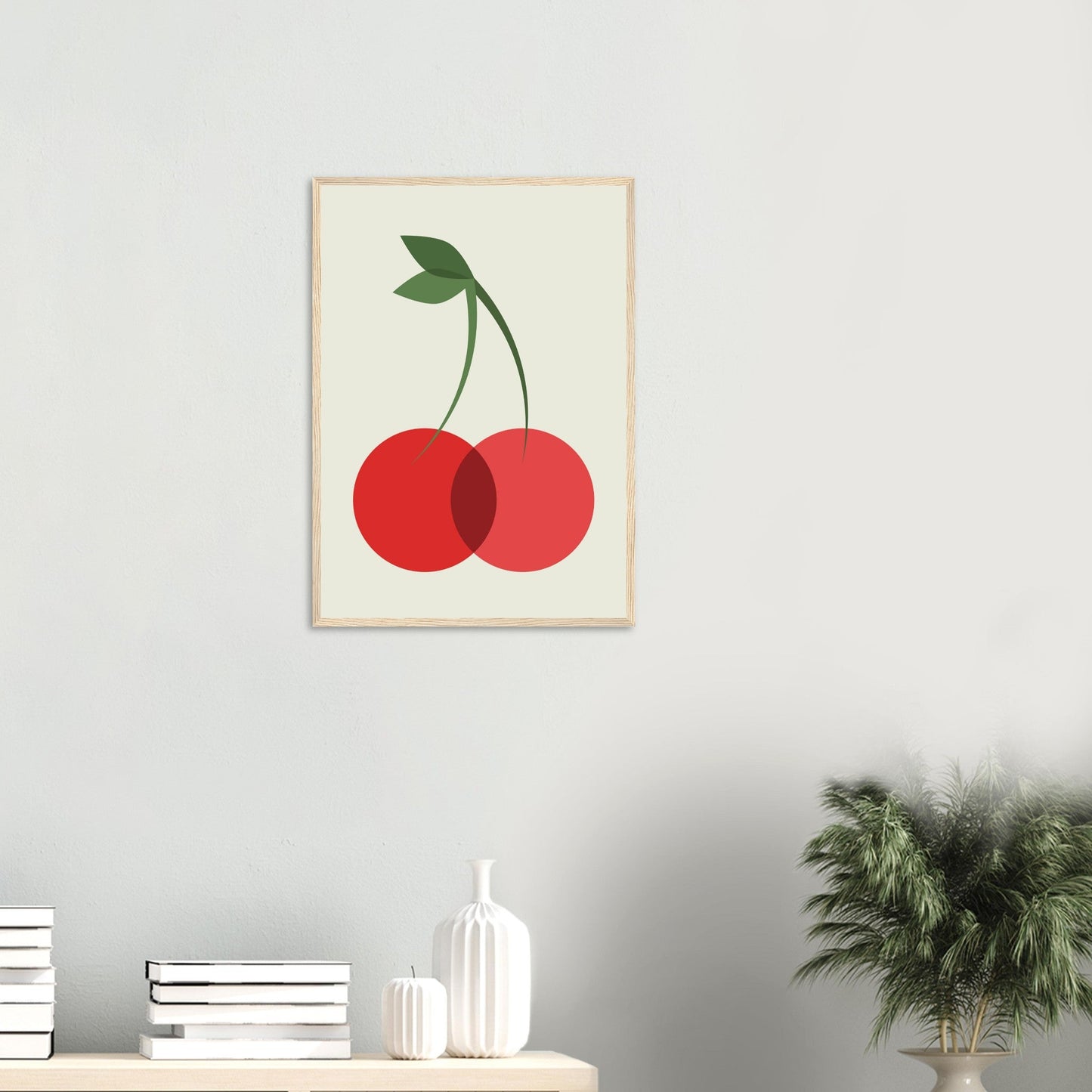 Fruity 'Cherries' - Premium Matte Paper Wooden Framed Poster