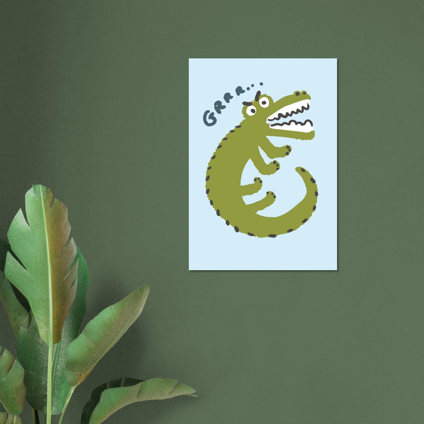 Animals 'Grrr...(Bad Day Croc)' - Premium Matte Paper Poster