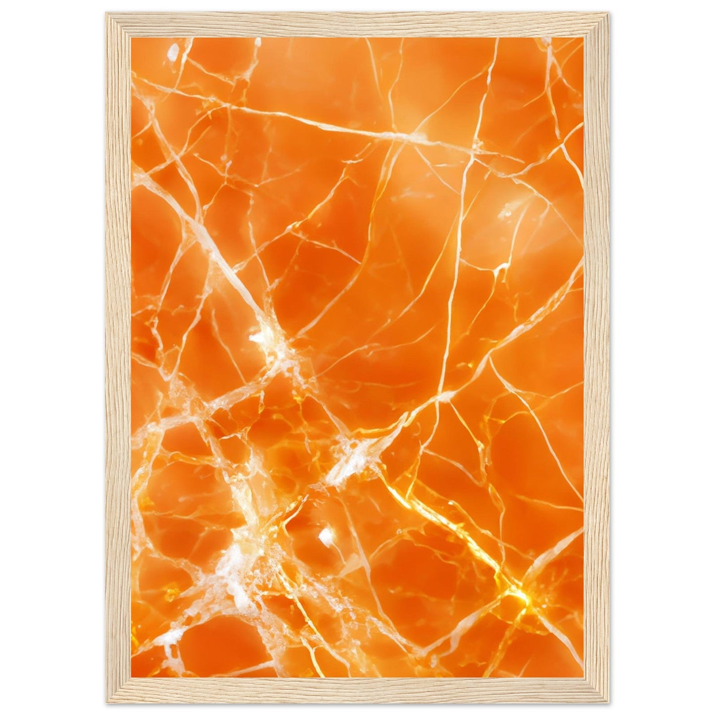 Marble 'Orange' II - Premium Matte Paper Wooden Framed Poster