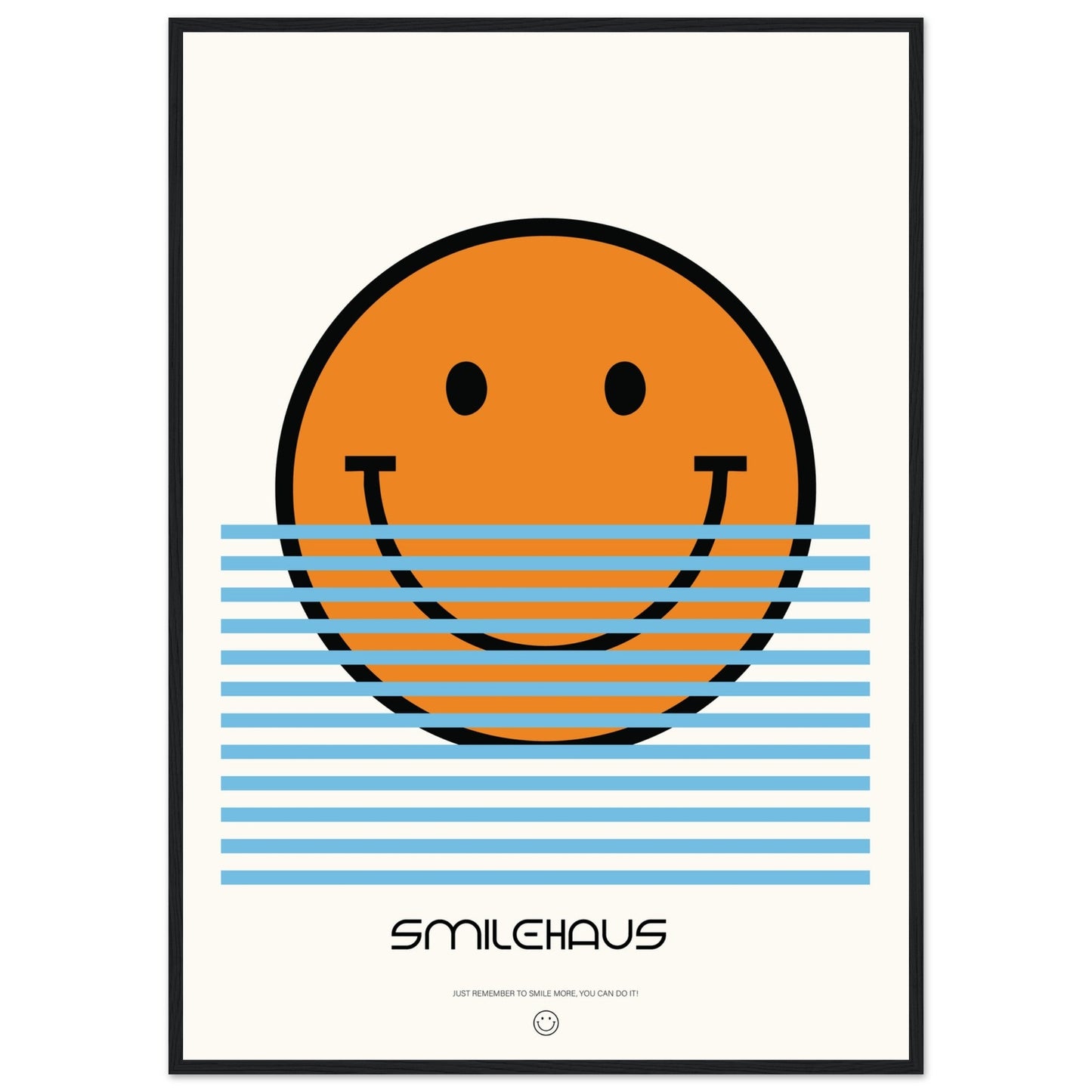 Orange & Blue 'Smilehaus' - Premium Matte Paper Wooden Framed Poster
