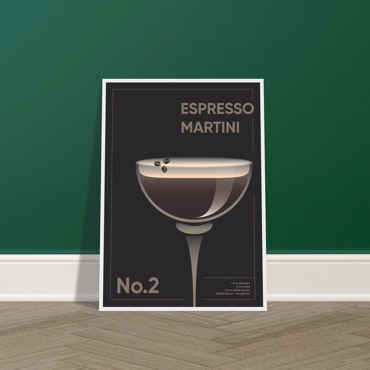 Cocktail 'Espresso Martini' - Premium Matte Paper Wooden Framed Poster